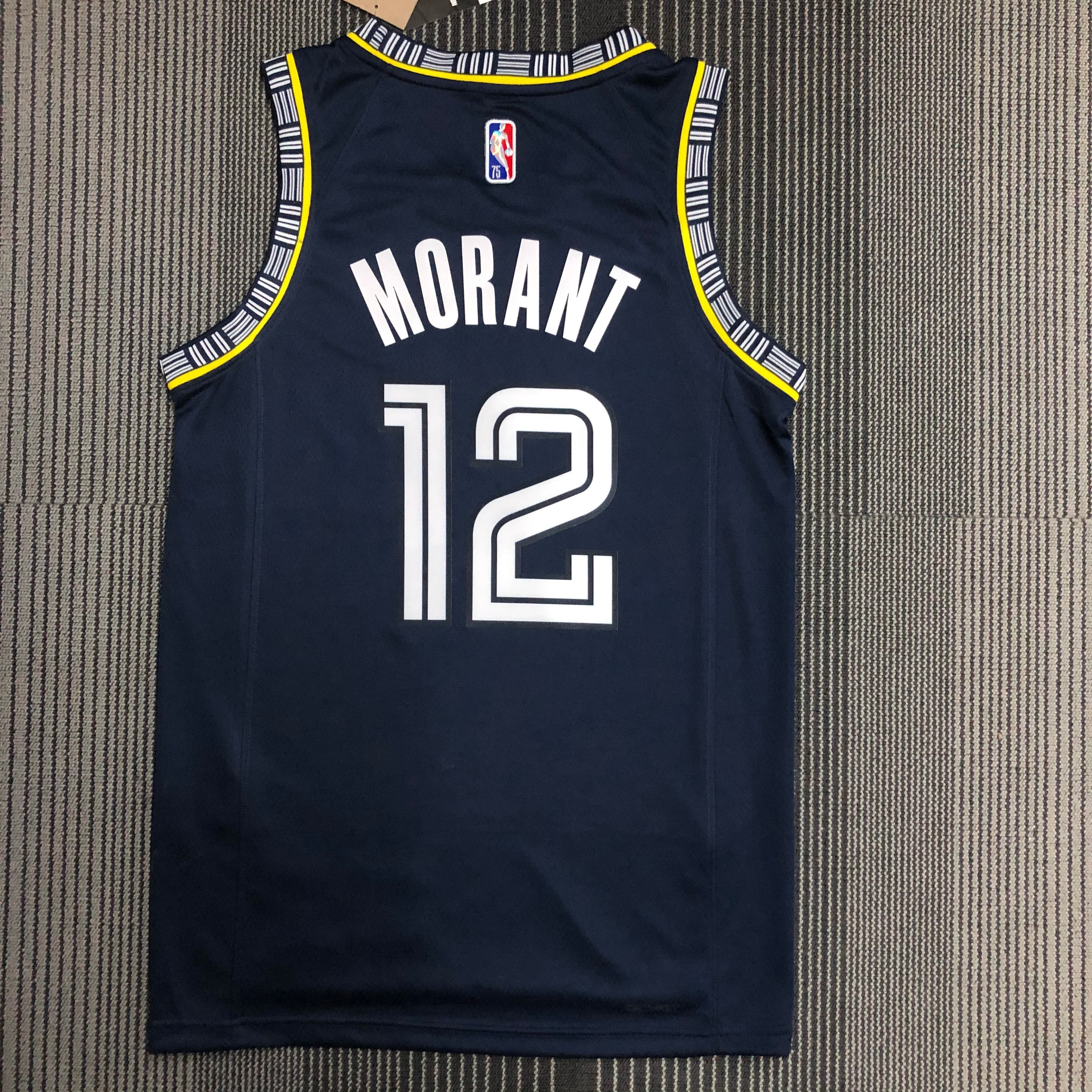 NBA Season 2022 Memphis Grizzlies Dark Blue #12 MORANT Jersey High Quality Name and Number Print - leoleo123123
