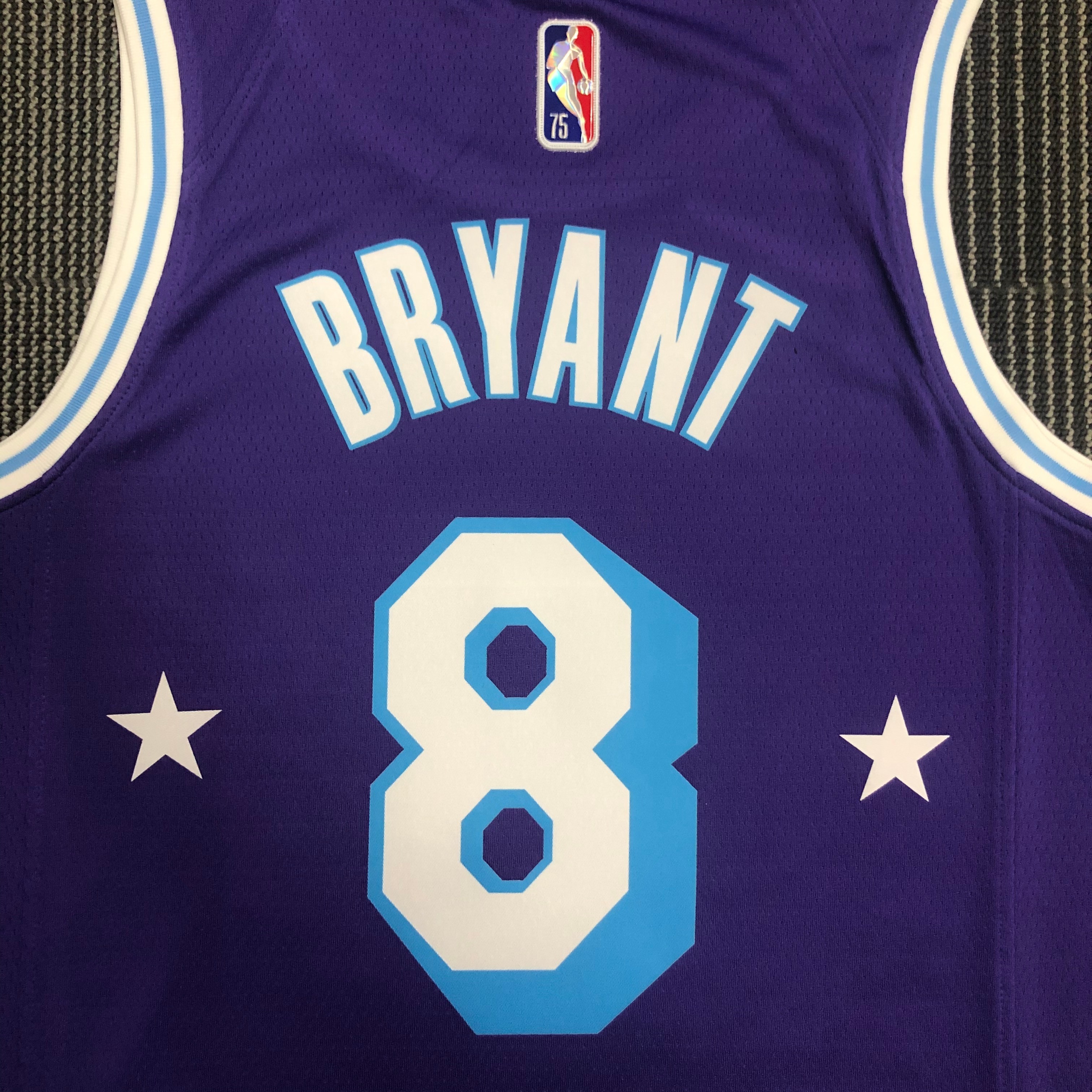 NBA Season 2022 75th Anniversary Los Angeles Lakers Purple Round Neck #8 BRYANT Jersey High Quality Name and Number Print - leoleo123123