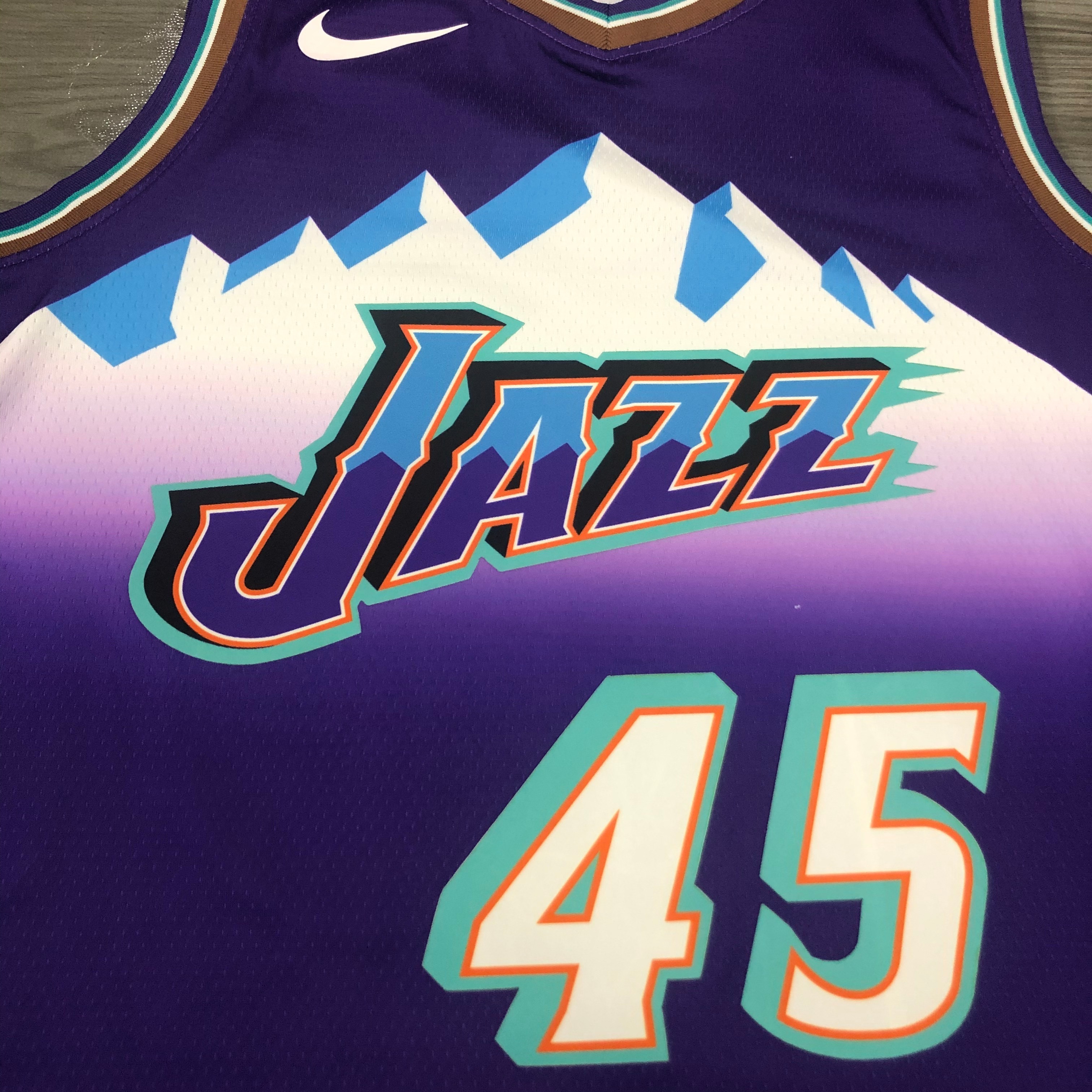 NBA Men Utah Jazz Purple Snow Mountain #45 MITCHELL Jersey High Quality Name and Number Print - leoleo123123