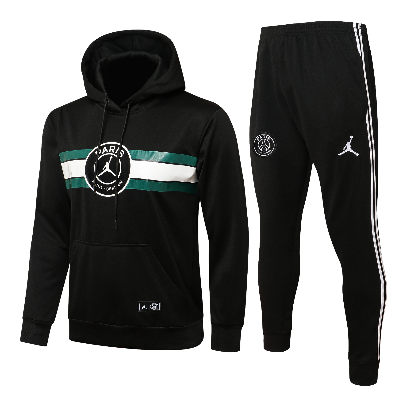 21-22 PSG Black Sweater Tracksuit with Cap Thai Quality - leoleo123123