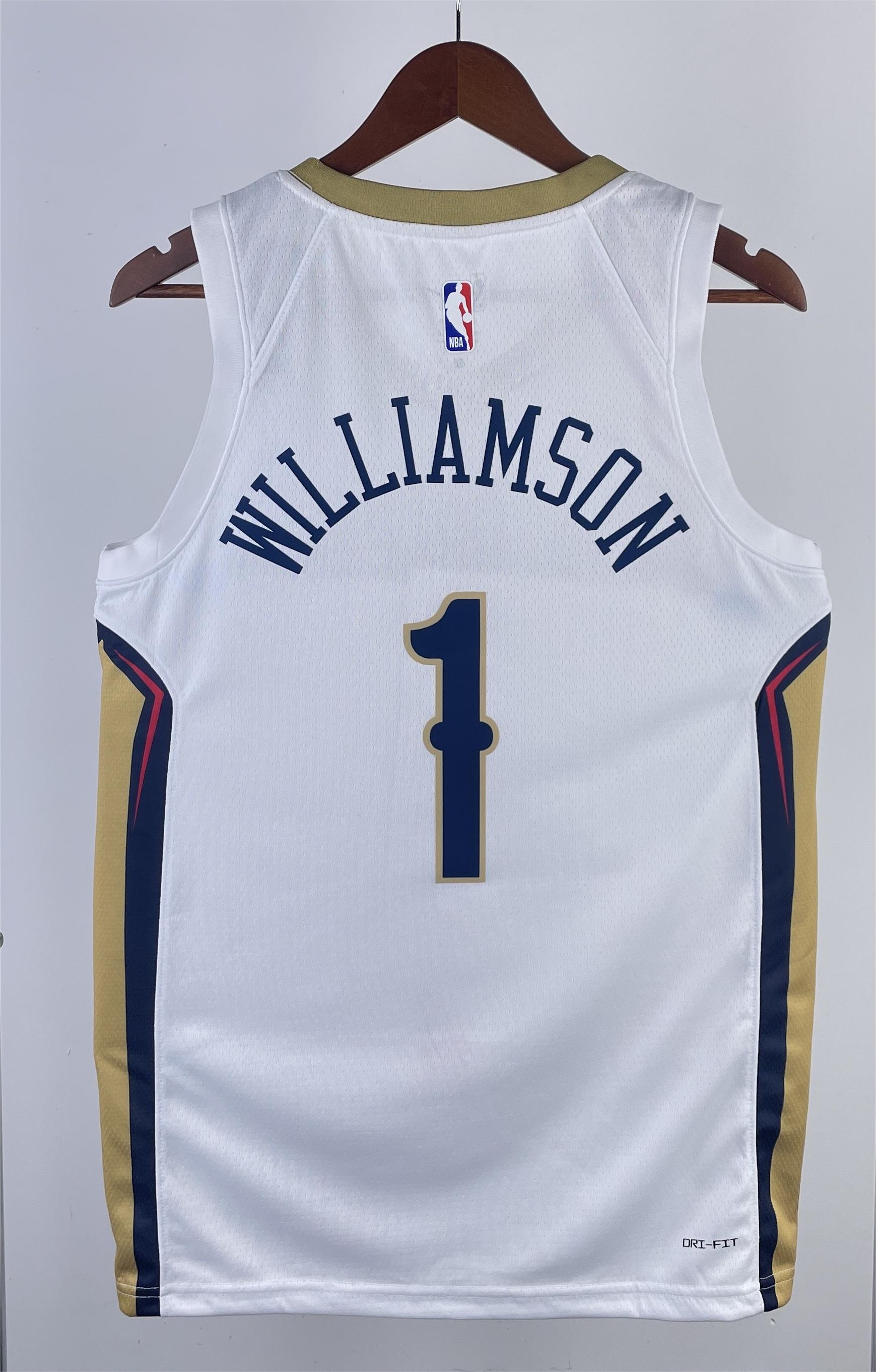 NBA Men 2022/23 New Orleans Pelicans White #1 WILLIAMSON Jersey High Quality Name and Number Print - leoleo123123