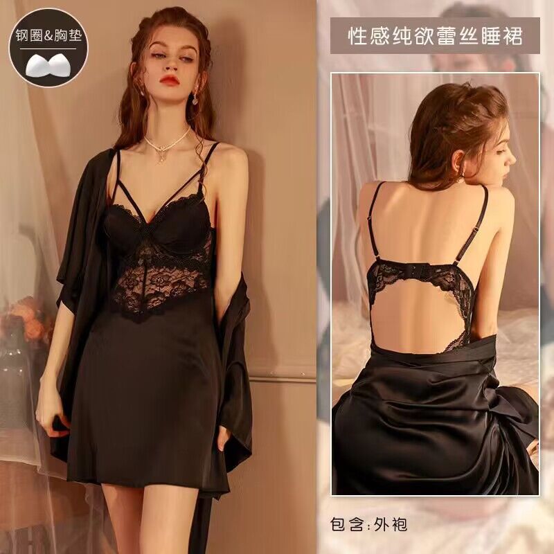 夜听香情趣内衣性感蕾丝断面睡衣制服诱惑透视激情纯欲睡裙家居服 - leoleo123123