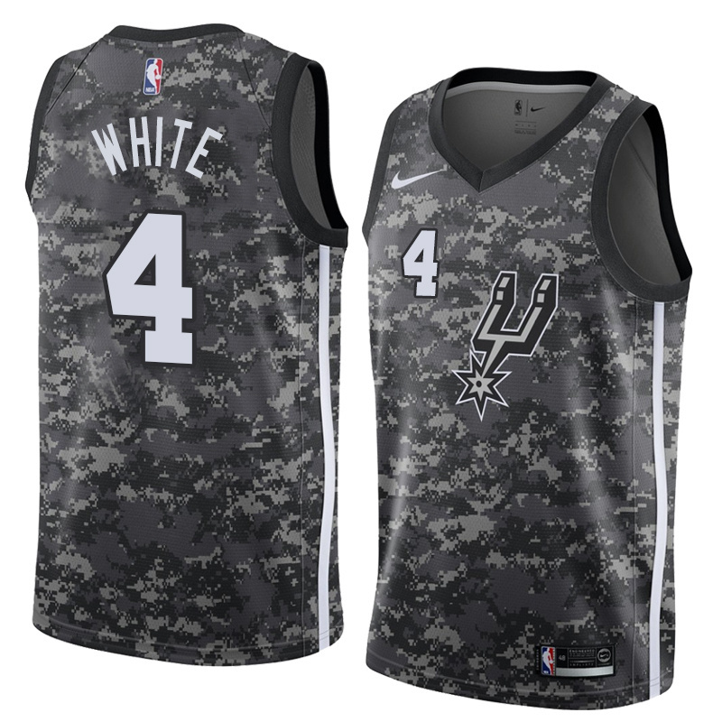 NBA Men San Antonio Spurs camouflage #4 WHITE Jersey High Quality Name and Number Print - leoleo123123