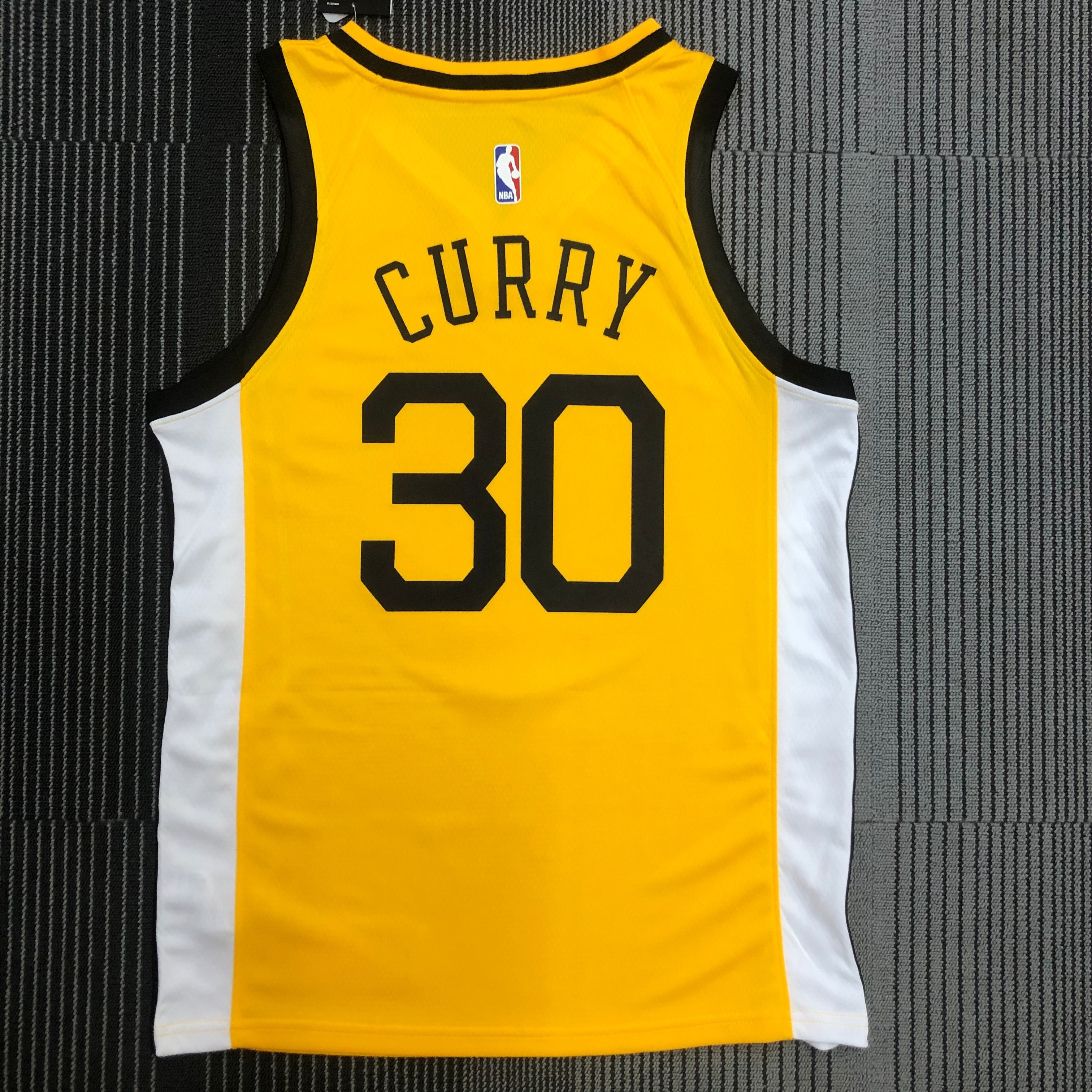 NBA Men Season 2018 Rewarding Version Golden State Warriors Yellow #30 CURRY Jersey High Quality Name and Number Print - leoleo123123