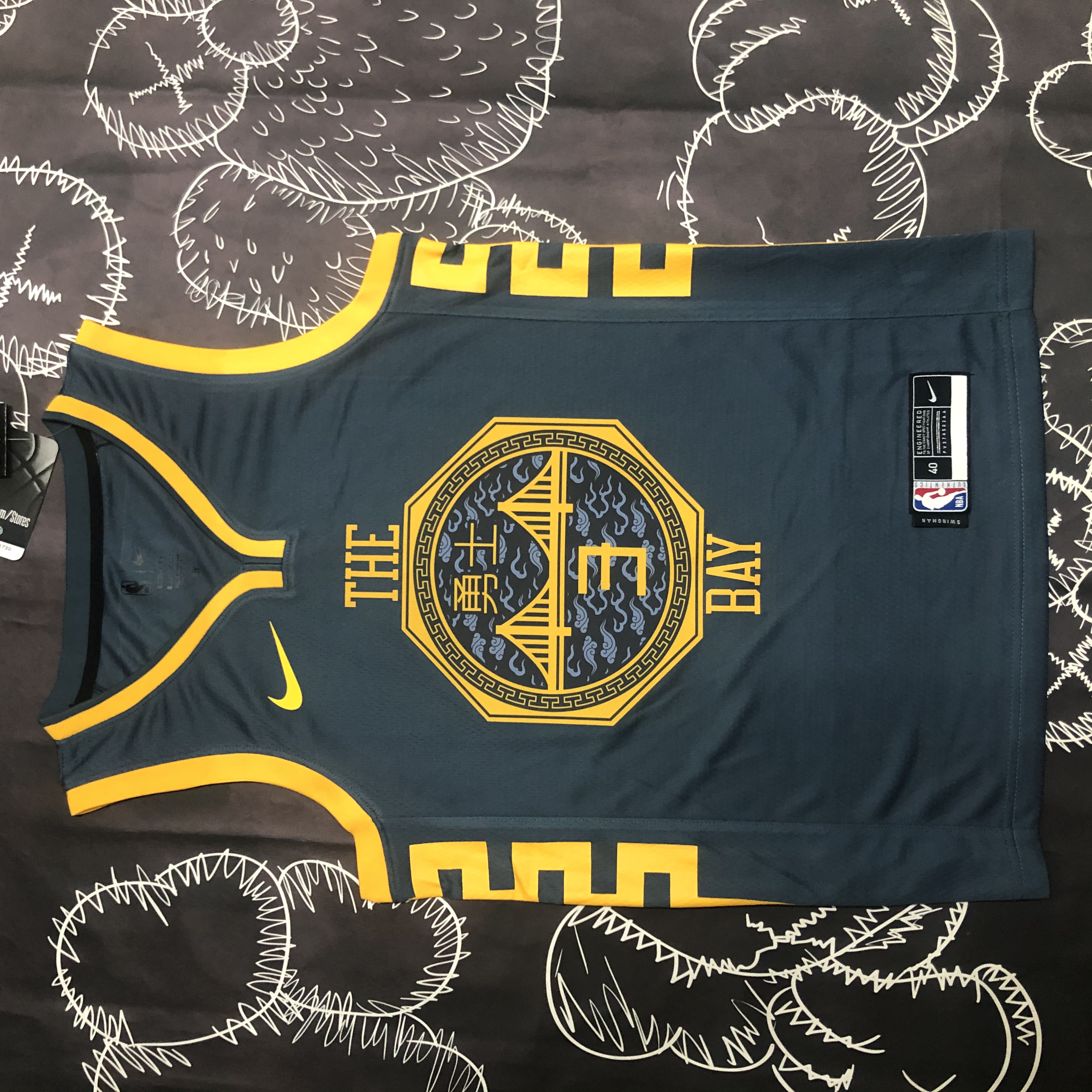 NBA Men Season 2018 Golden State Warriors Dark Grey #3 POOL Jersey High Quality Name and Number Print - leoleo123123
