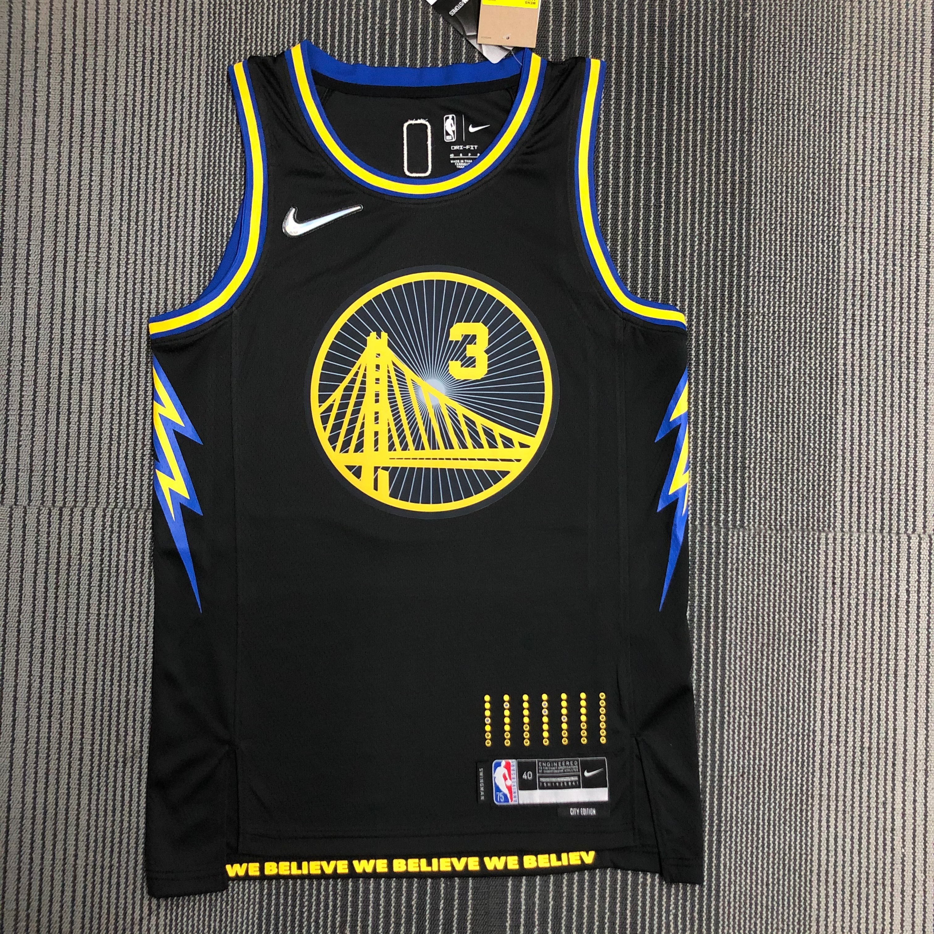 NBA Men 75th Anniversary Season 2022 Golden State Warriors Black #3 POOLE Jersey High Quality Name and Number Print - leoleo123123