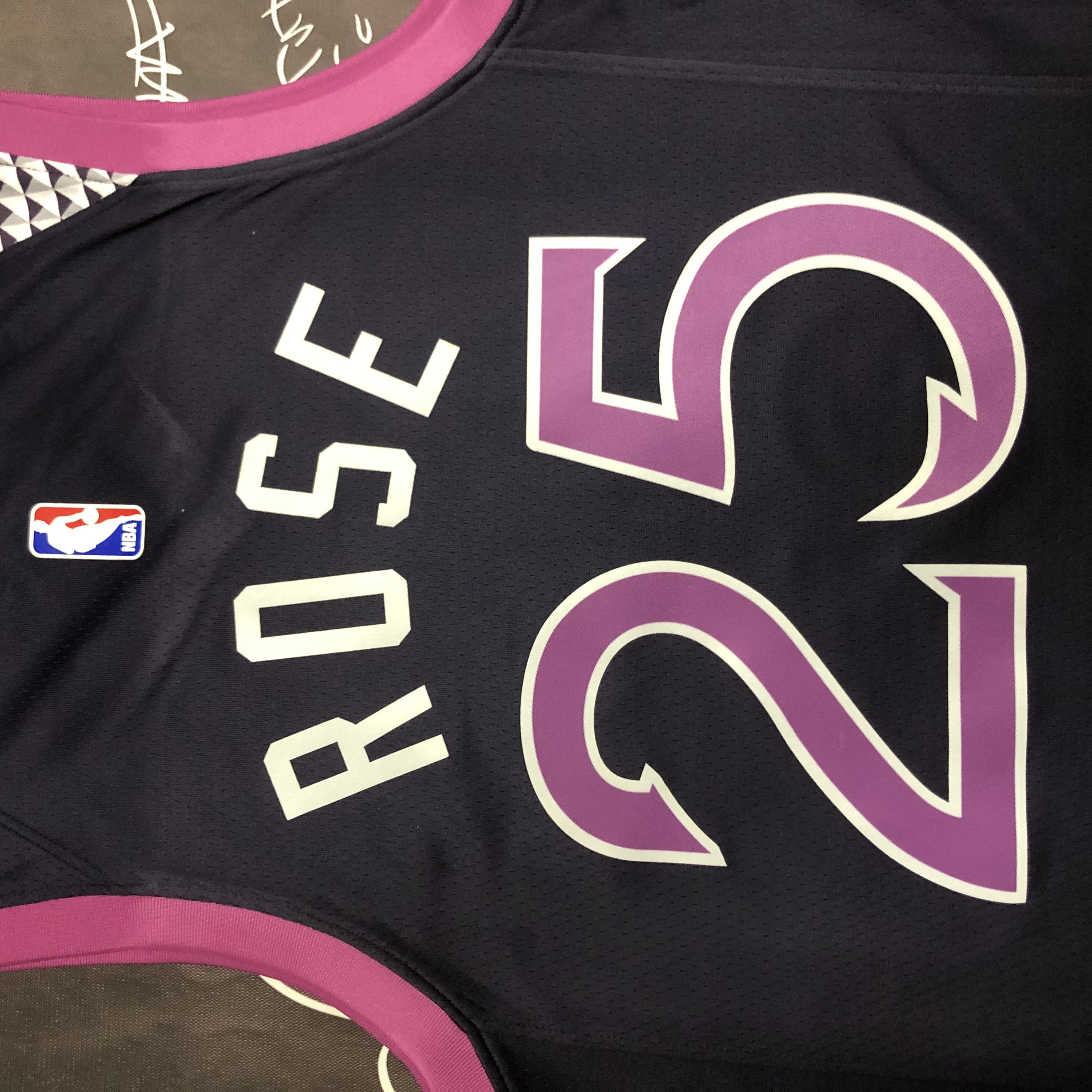 NBA Men Minnesota Timberwolves Black and Purple #25 ROSE Jersey High Quality Name and Number Print - leoleo123123