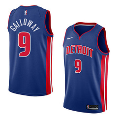 NBA Men Detroit Pistons Blue #9 GALLOWAY Jersey High Quality Name and Number Print - leoleo123123