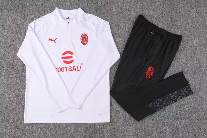 23/24 AC Milan White Sweater Tracksuit Thai Quality - leoleo123123