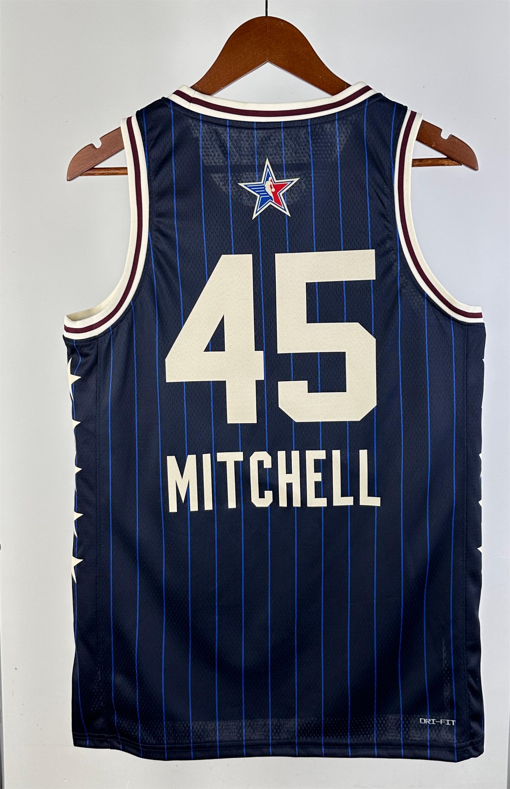 NBA Men Season 2024 Boston Celtics All Stars Blue #45 MITCHELL Jersey High Quality Name and Number Print - leoleo123123