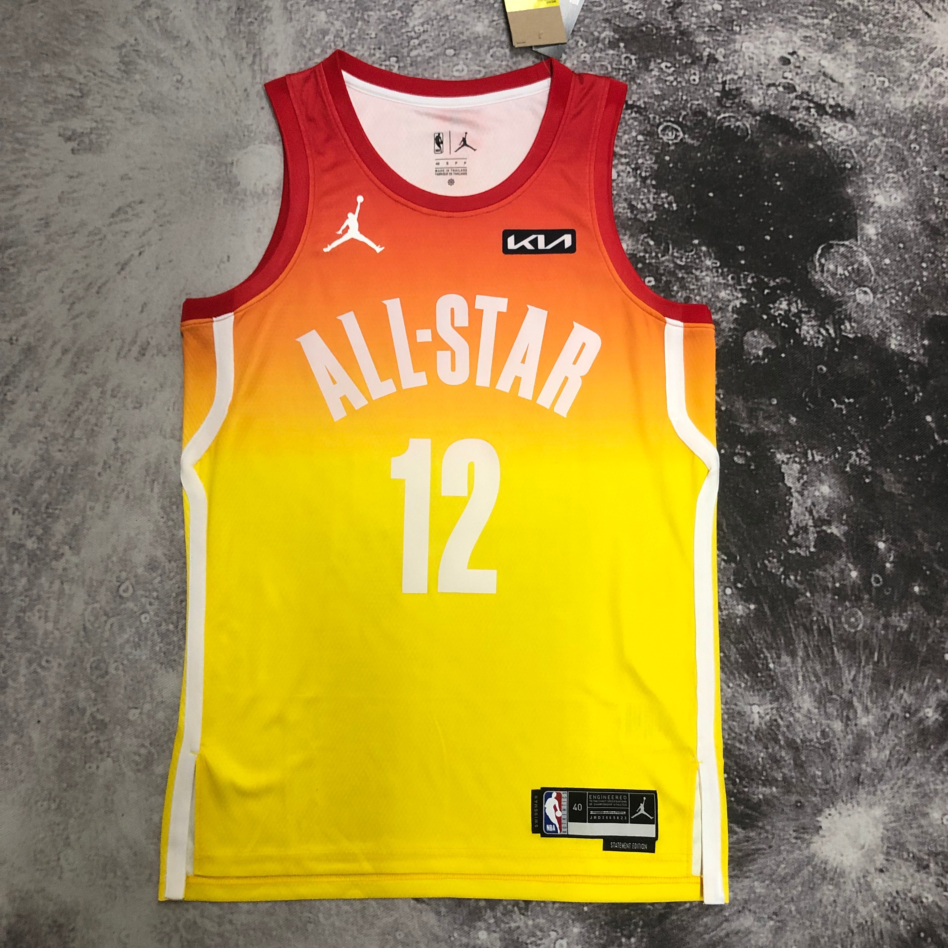 NBA Season 2023 Memphis Grizzlies Yellow All Star #12 MORANT Jersey High Quality Name and Number Print - leoleo123123