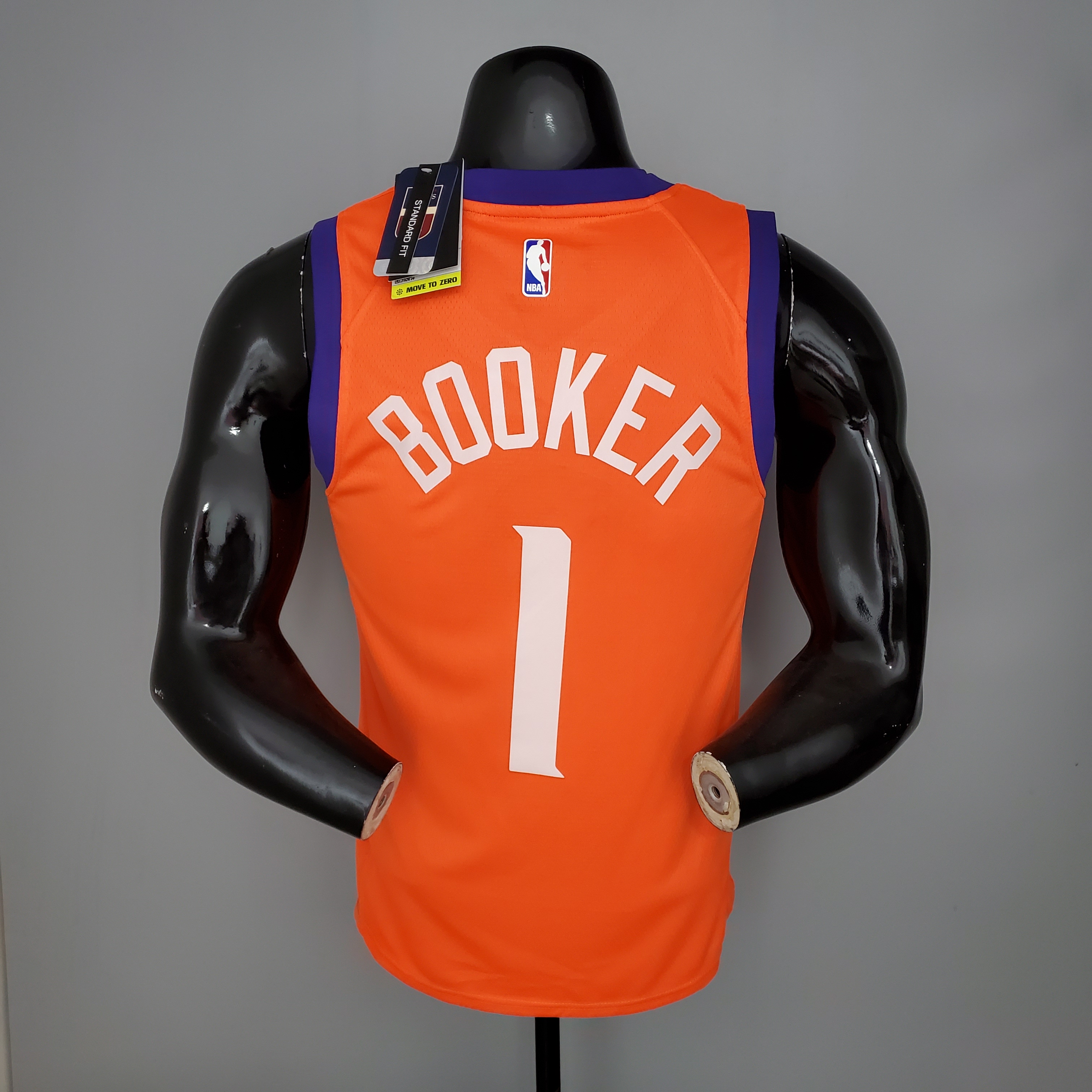 NBA Season 2021 Men Phoenix Suns Orange #1 BOOKER with Jordan Logo Jersey High Quality Name and Number Print - leoleo123123