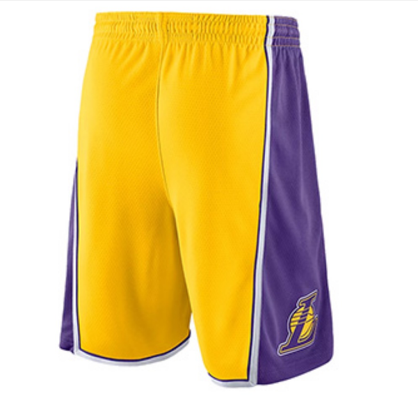 NBA Men Los Angeles Lakers Yellow Pant Short High Quality - leoleo123123