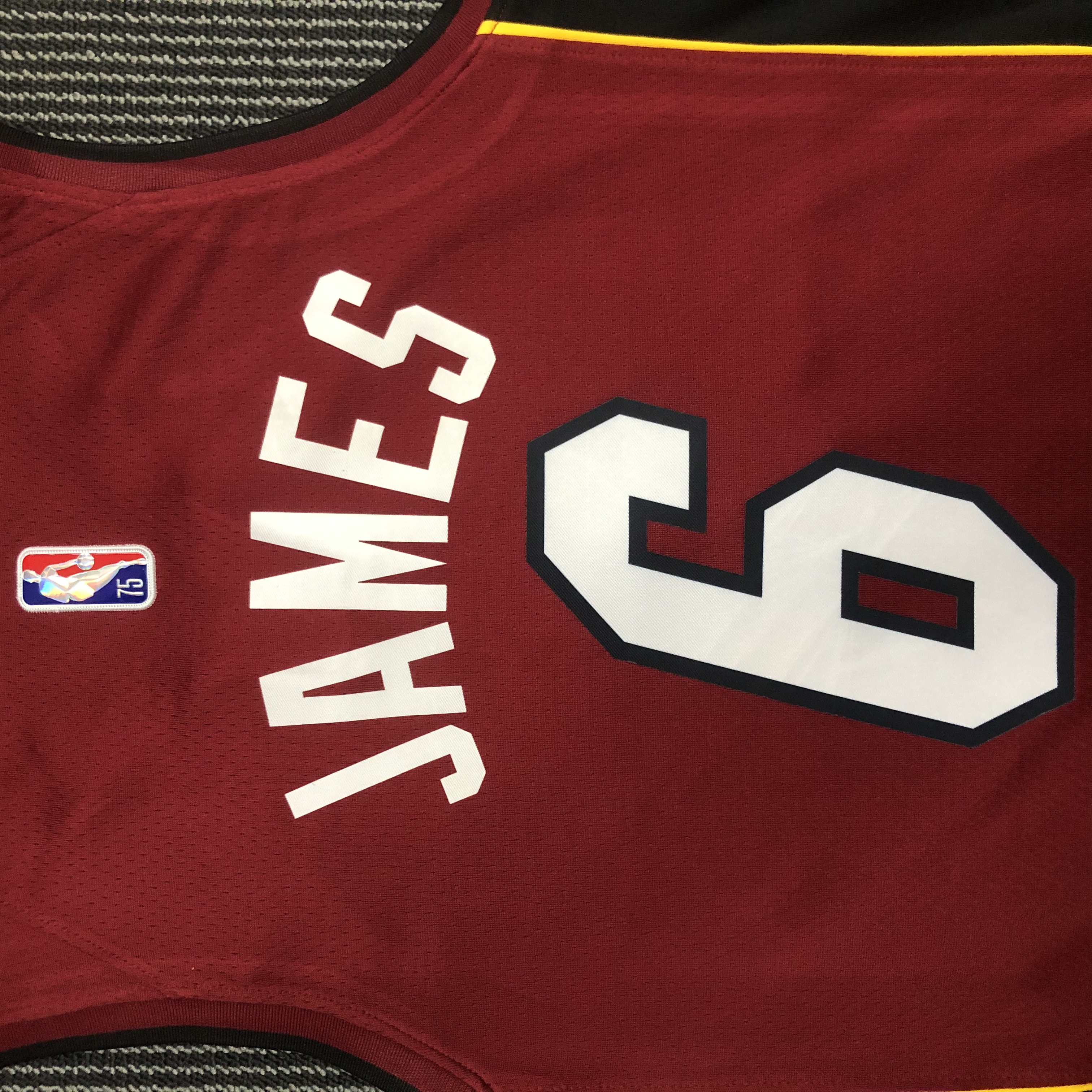NBA Men 75th Anniversary Miami Heat Red #6 JAMES Jersey High Quality Name and Number Print - leoleo123123