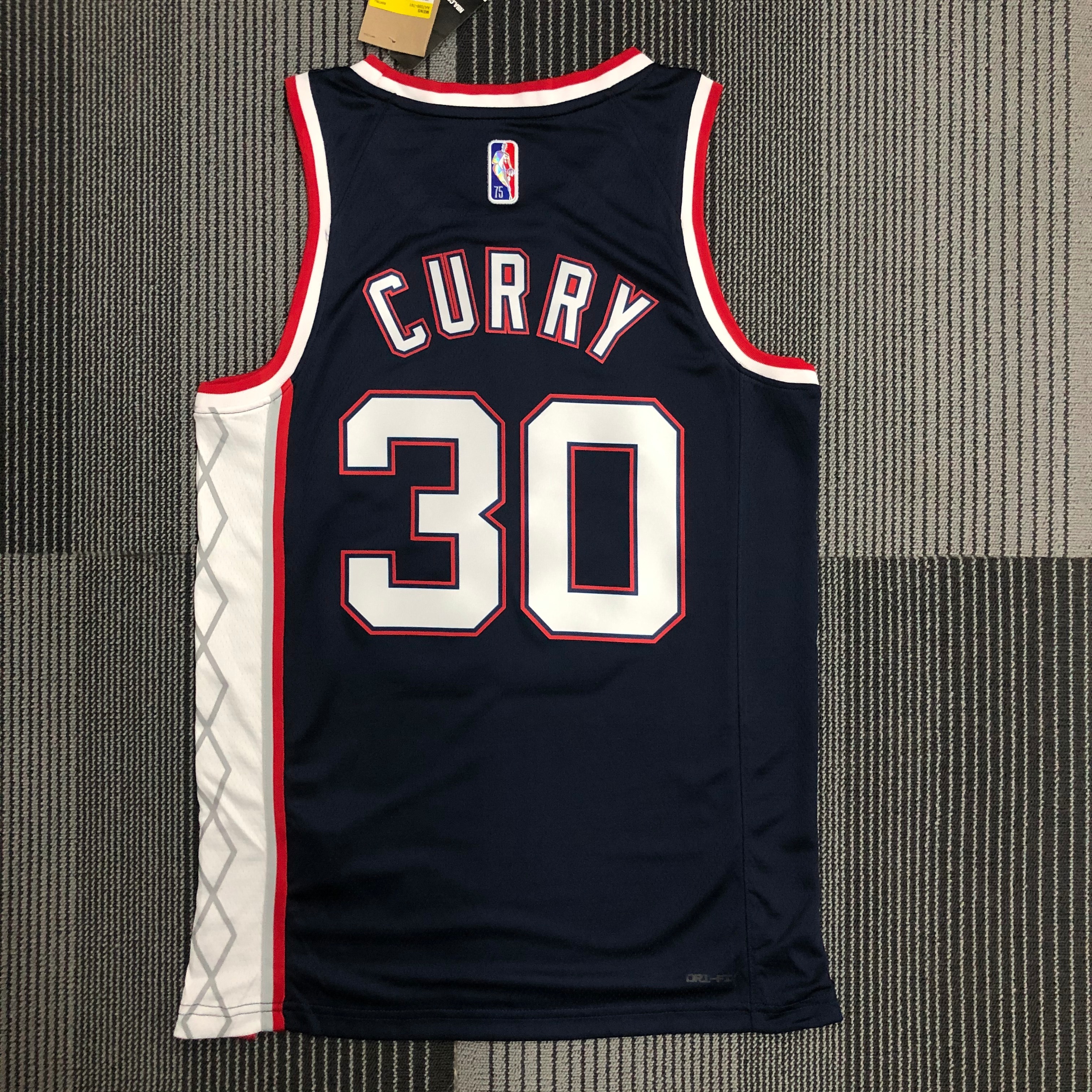 NBA Season 2022 75th Anniversary Brooklyn Nets Black #30 CURRY Jersey High Quality Name and Number Print - leoleo123123