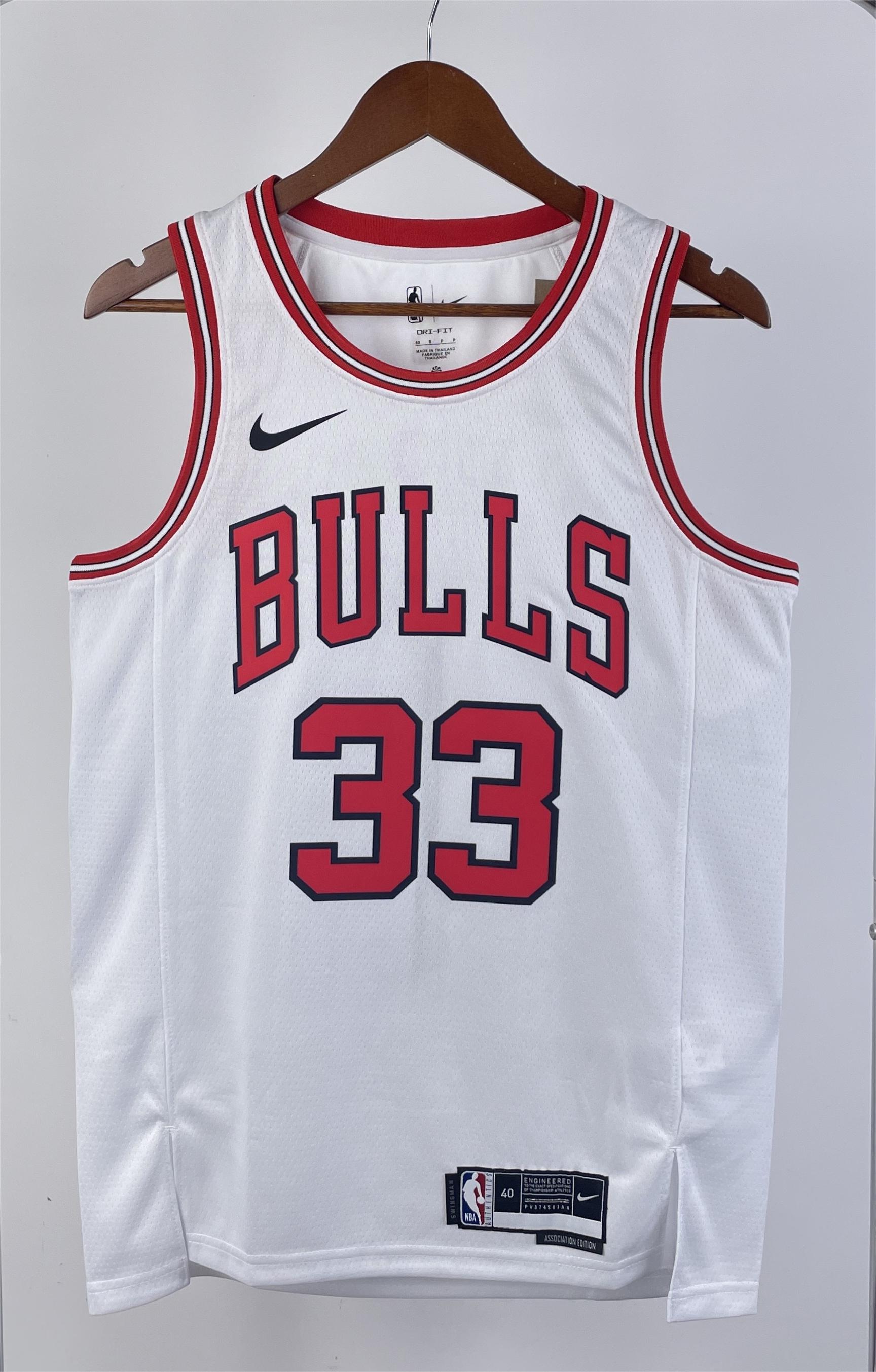 NBA Men 2023 Chicago Bulls White #33 PIPPEN Jersey High Quality Name and Number Print - leoleo123123