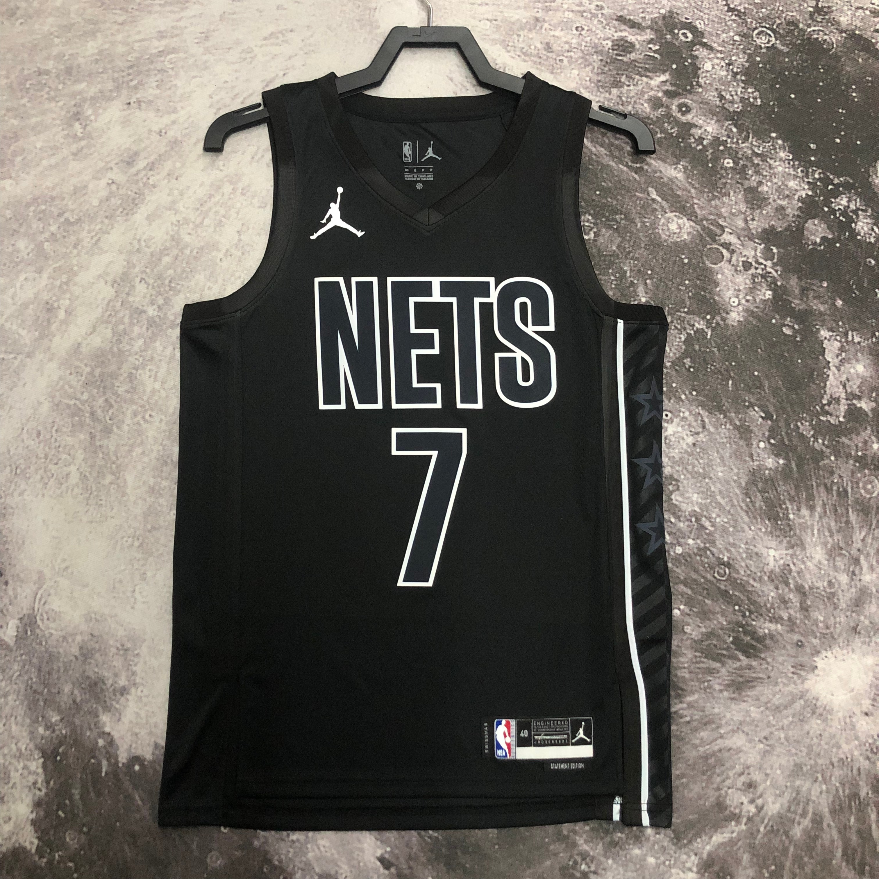 NBA Men 2023 Brooklyn Nets Black with Jordan Logo #7 DURANT Jersey High Quality Name and Number Print - leoleo123123