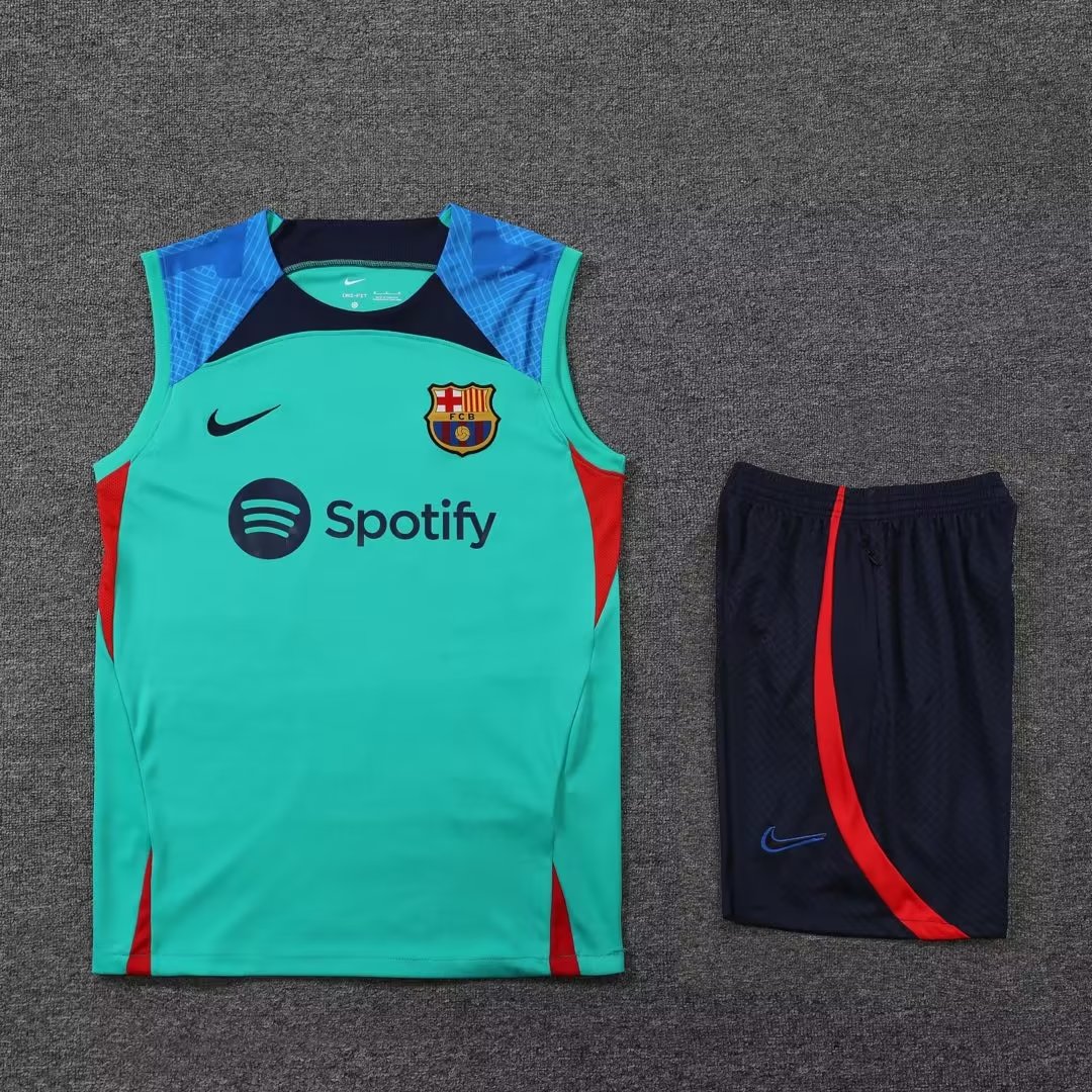 22/23 Barcelona Green Vest Training Tracksuit - leoleo123123