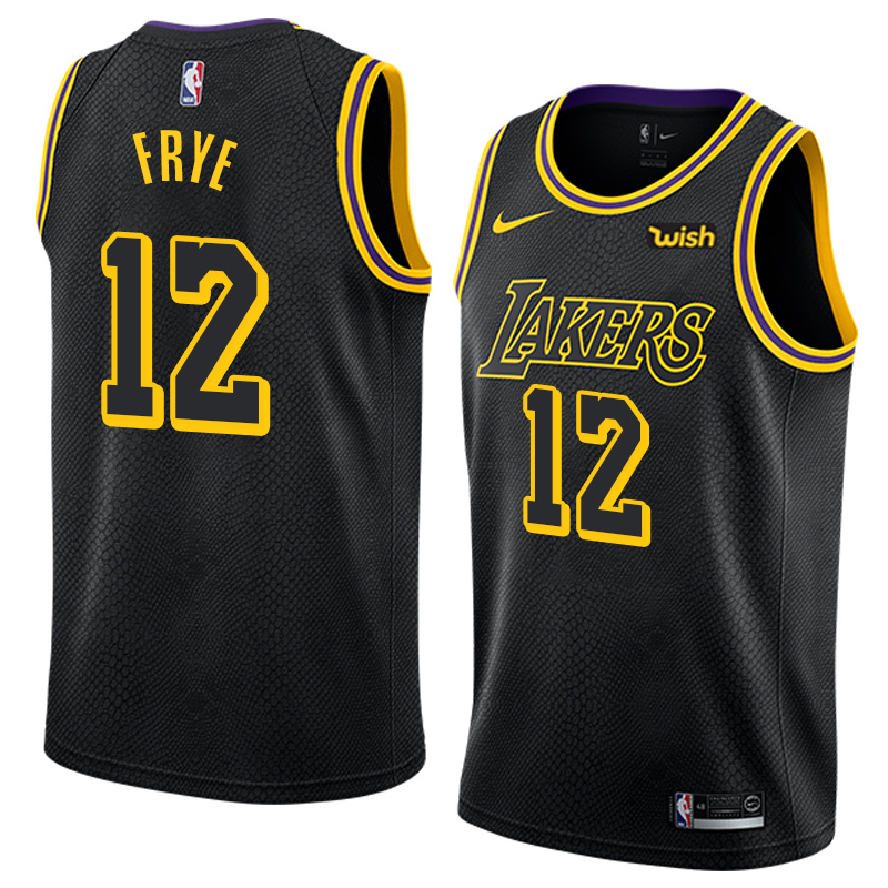 NBA Men Los Angeles Lakers Black #12 FRYE Round Neck Jersey High Quality Name and Number Print - leoleo123123