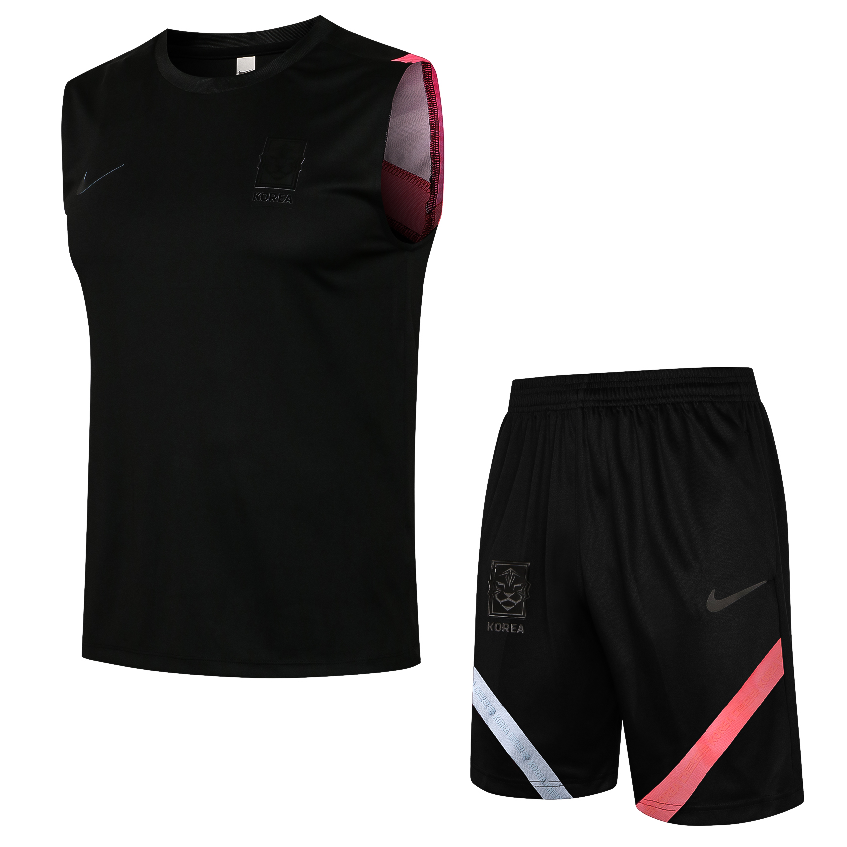 21/22 Korea Black Vest Training Set--Vest and Short Pant Training Tracksuit - leoleo123123