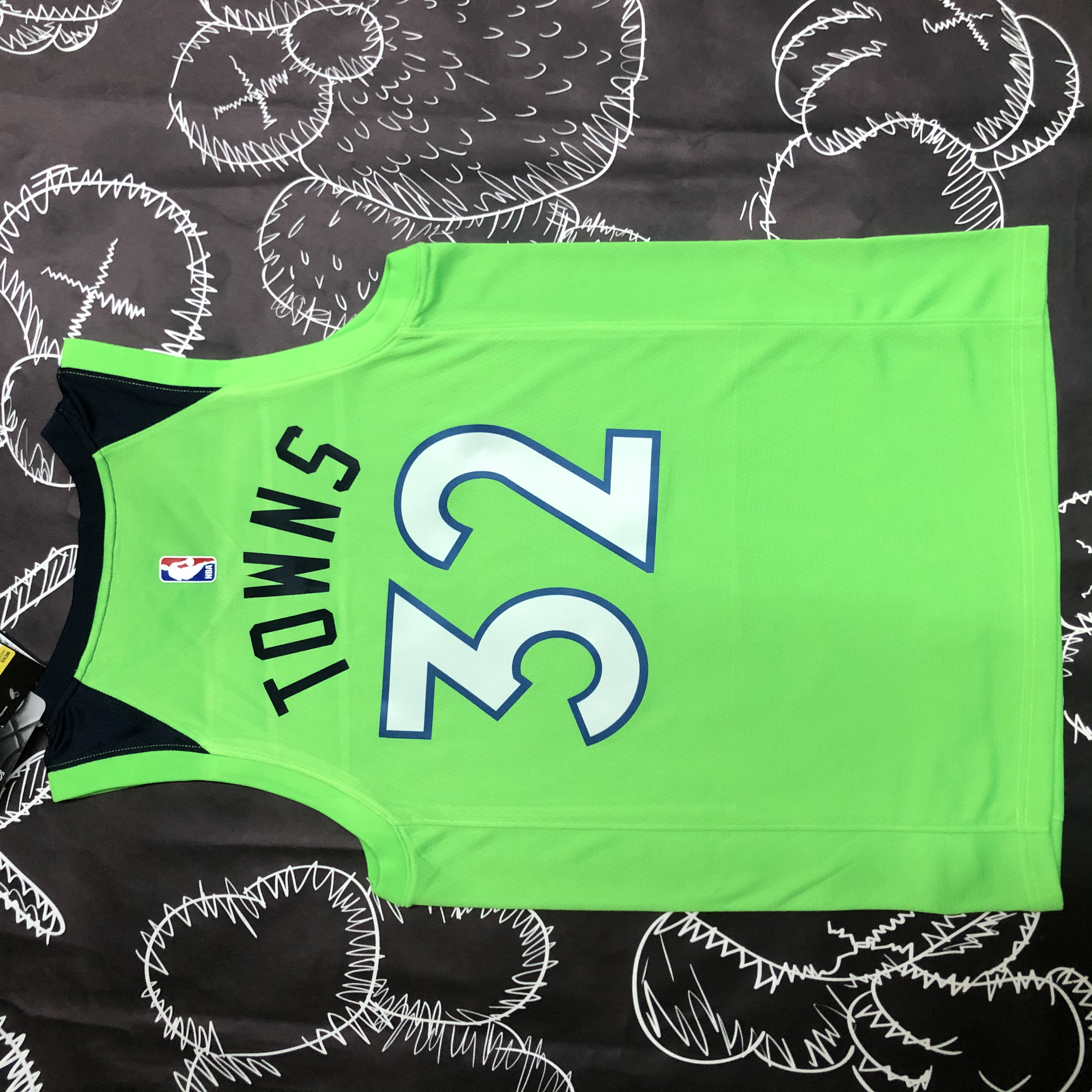 NBA Men Minnesota Timberwolves Green #32 TOWNS Jersey High Quality Name and Number Print - leoleo123123
