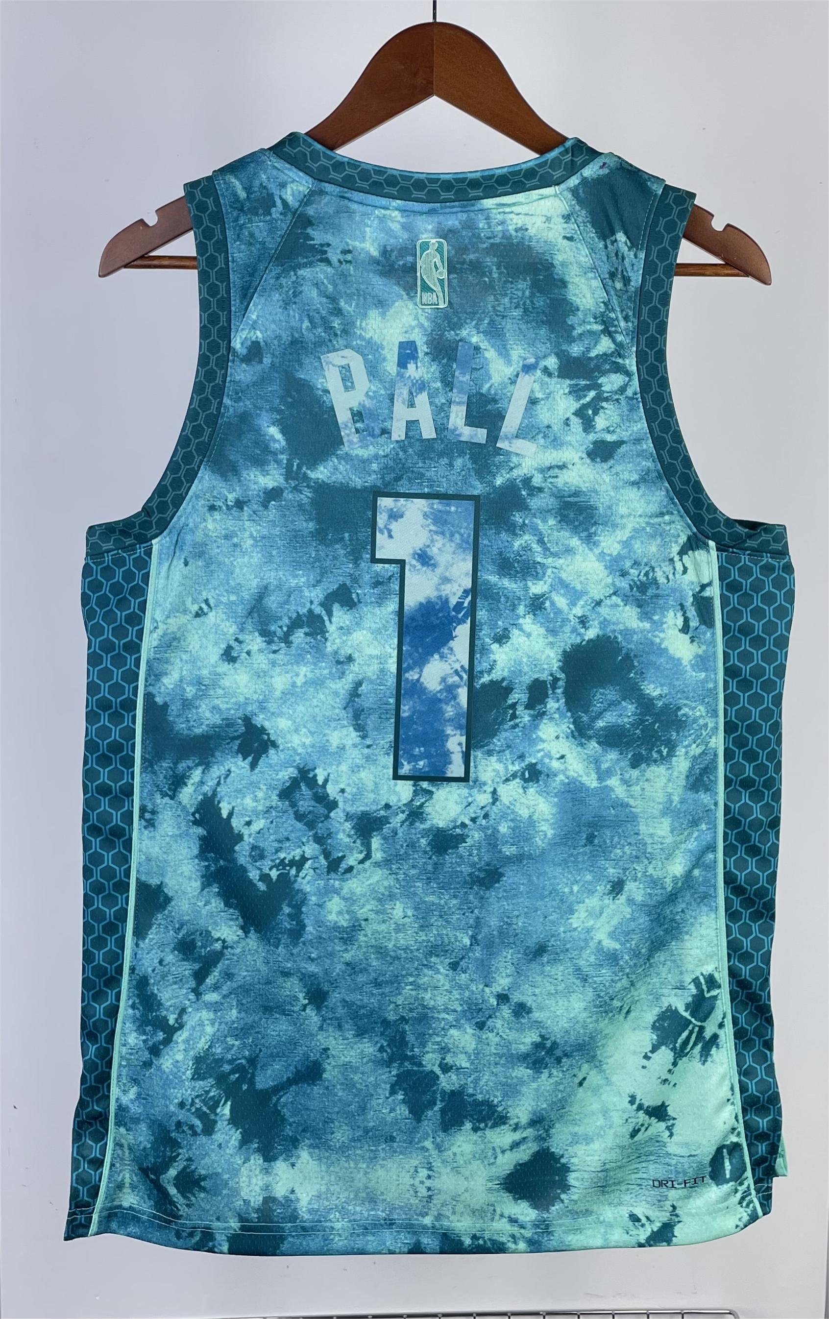 NBA Men 2023 Charlotte Hornets Select Series #1 BALL Jersey High Quality Name and Number Print - leoleo123123