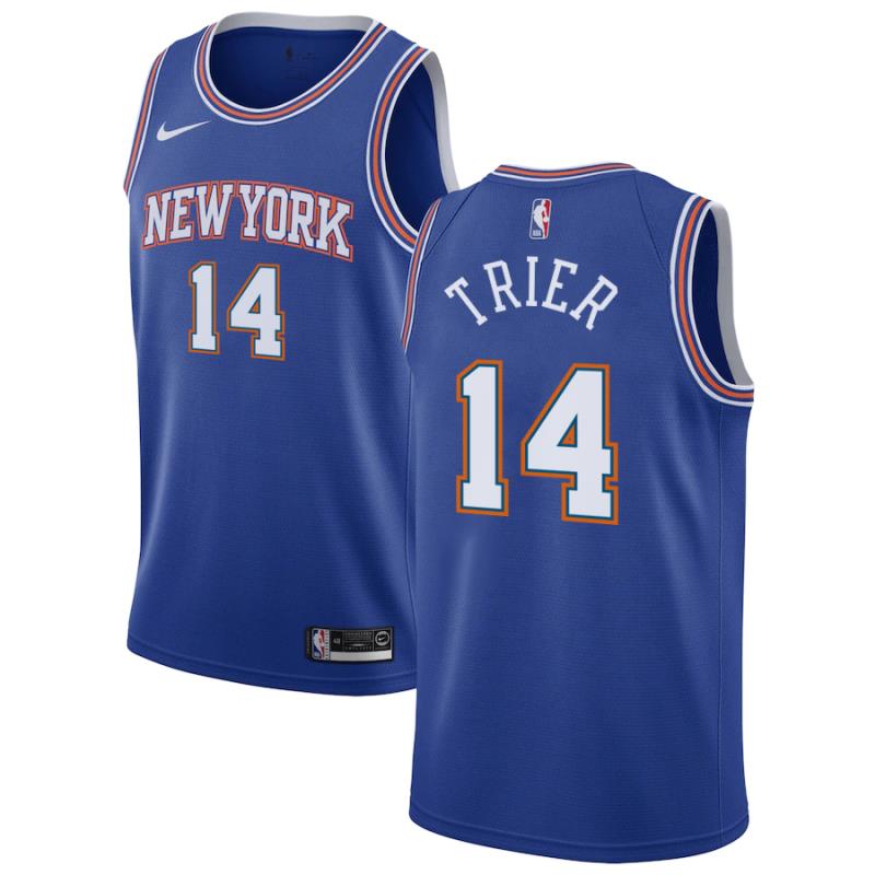 NBA Men New York Knicks Blue #14 TRIER Jersey High Quality Name and Number Print - leoleo123123