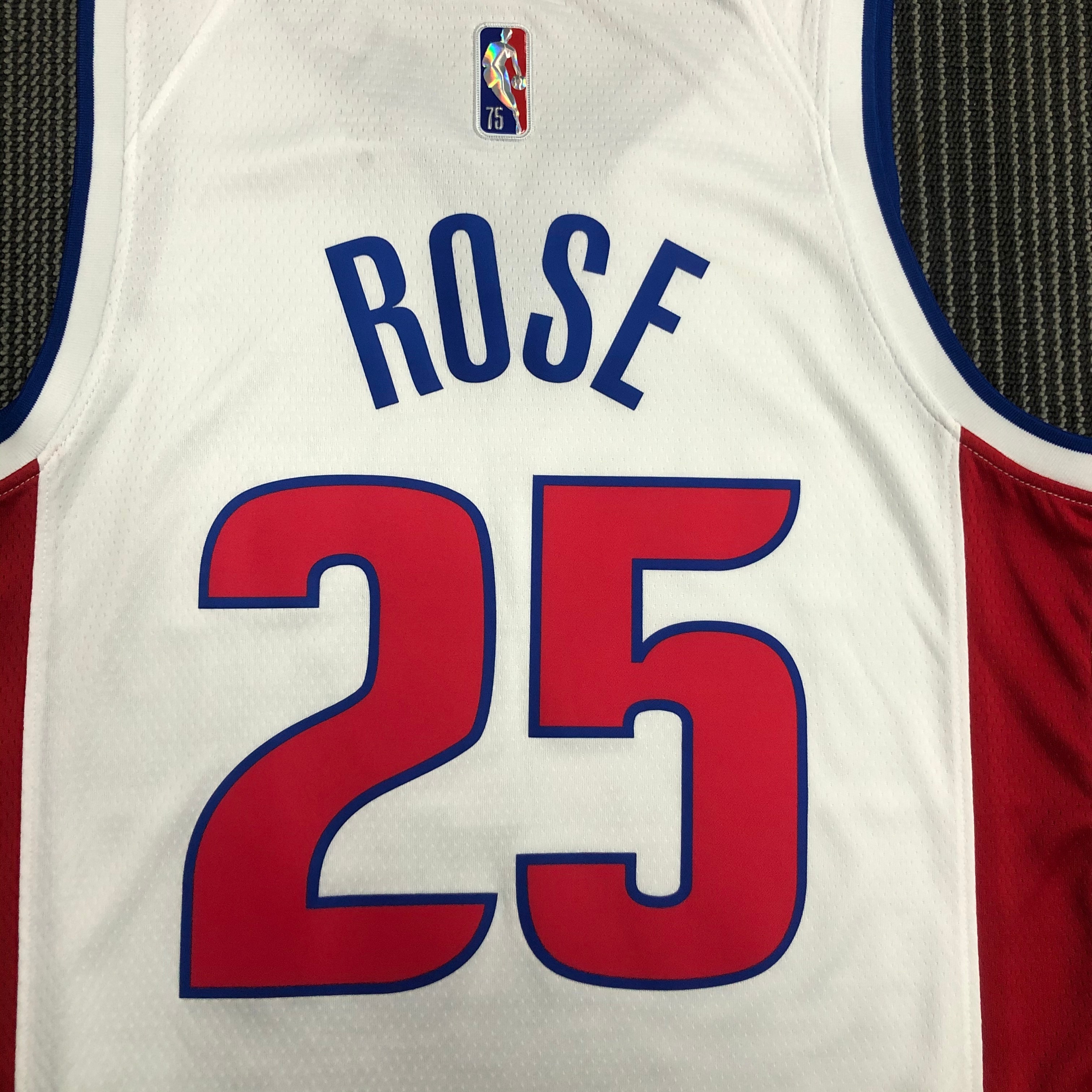 NBA 75th Anniversary Detroit Pistons White #25 ROSE Jersey High Quality Name and Number Print - leoleo123123