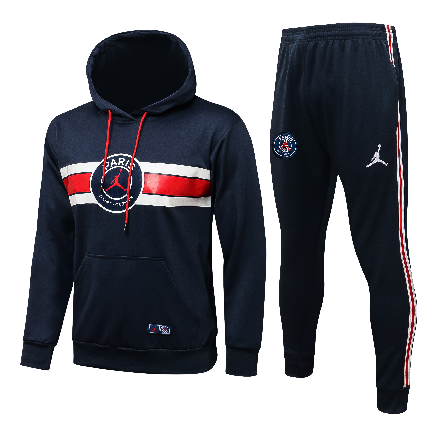 21-22 PSG Navy Sweater Tracksuit with Cap Thai Quality - leoleo123123