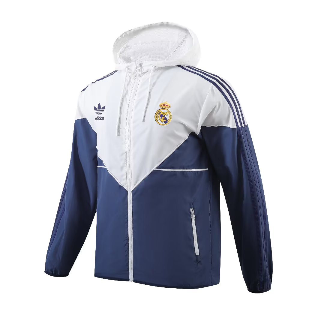 23/24 Real Madrid Blue Windbreaker Jacket 1:1 Quality - leoleo123123
