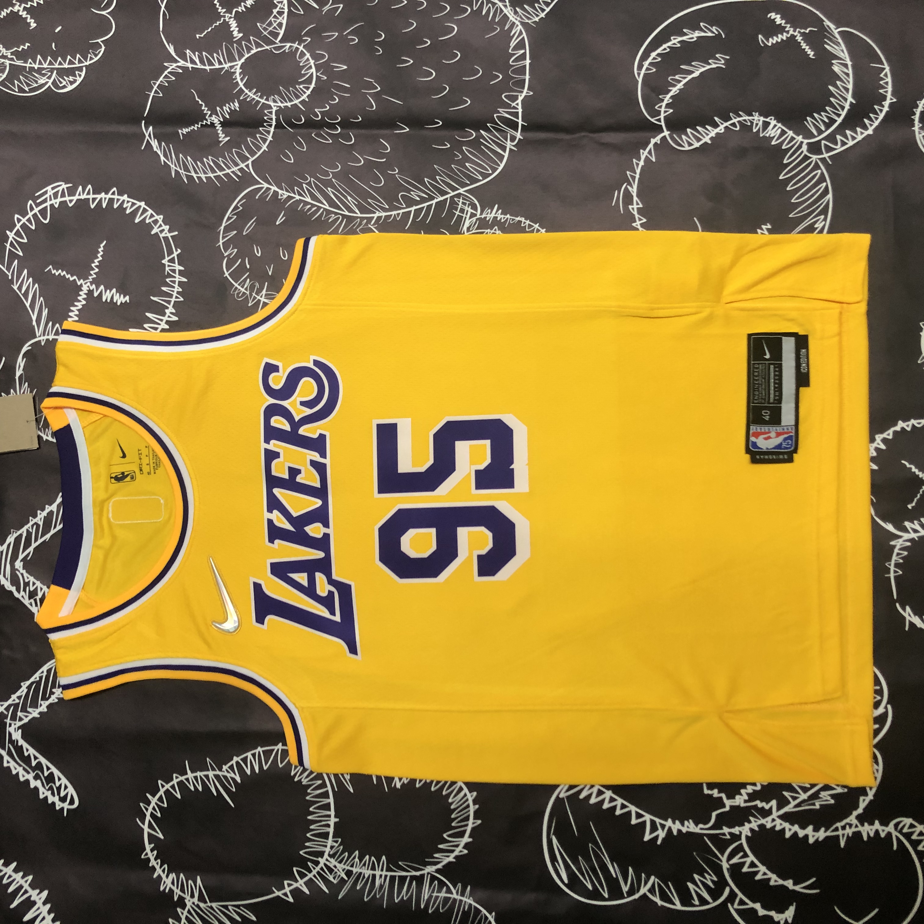 NBA 75th Anniversary Los Angeles Lakers Yellow Round Neck #95 TOSCANO Jersey High Quality Name and Number Print - leoleo123123
