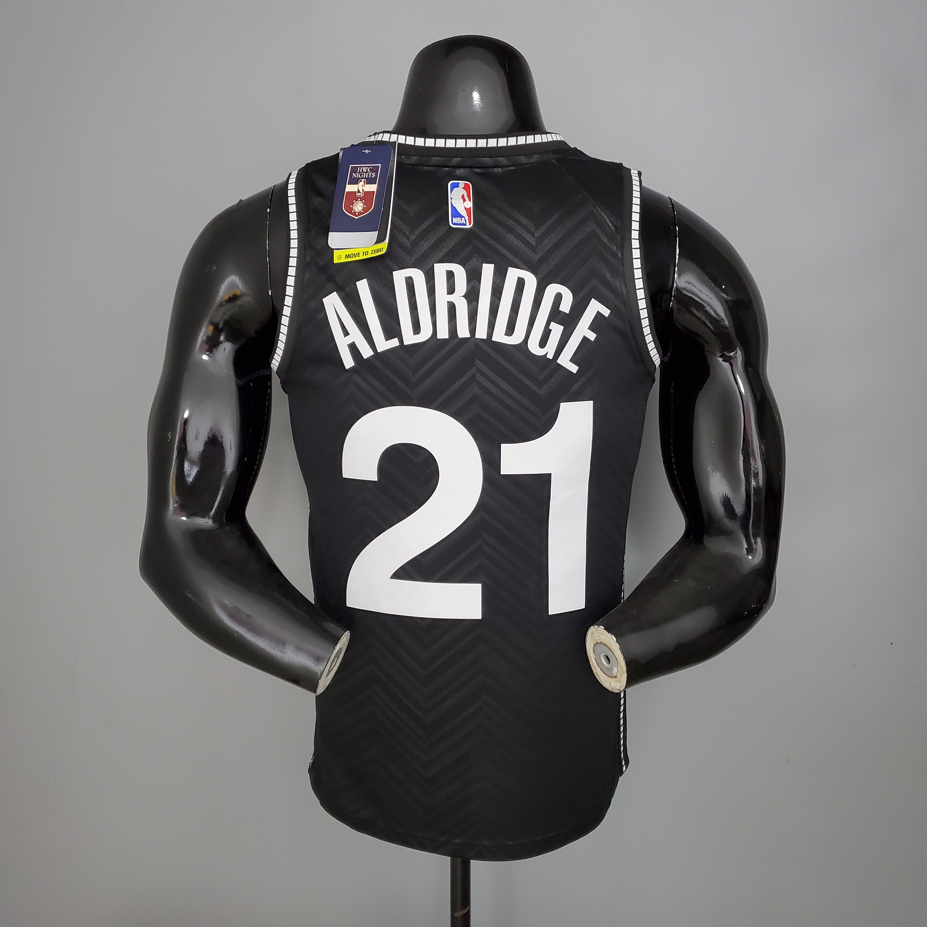 NBA Men New 2021 Brooklyn Nets Black Awarding Version #21 ALDRIDGE Jersey High Quality Name and Number Print - leoleo123123