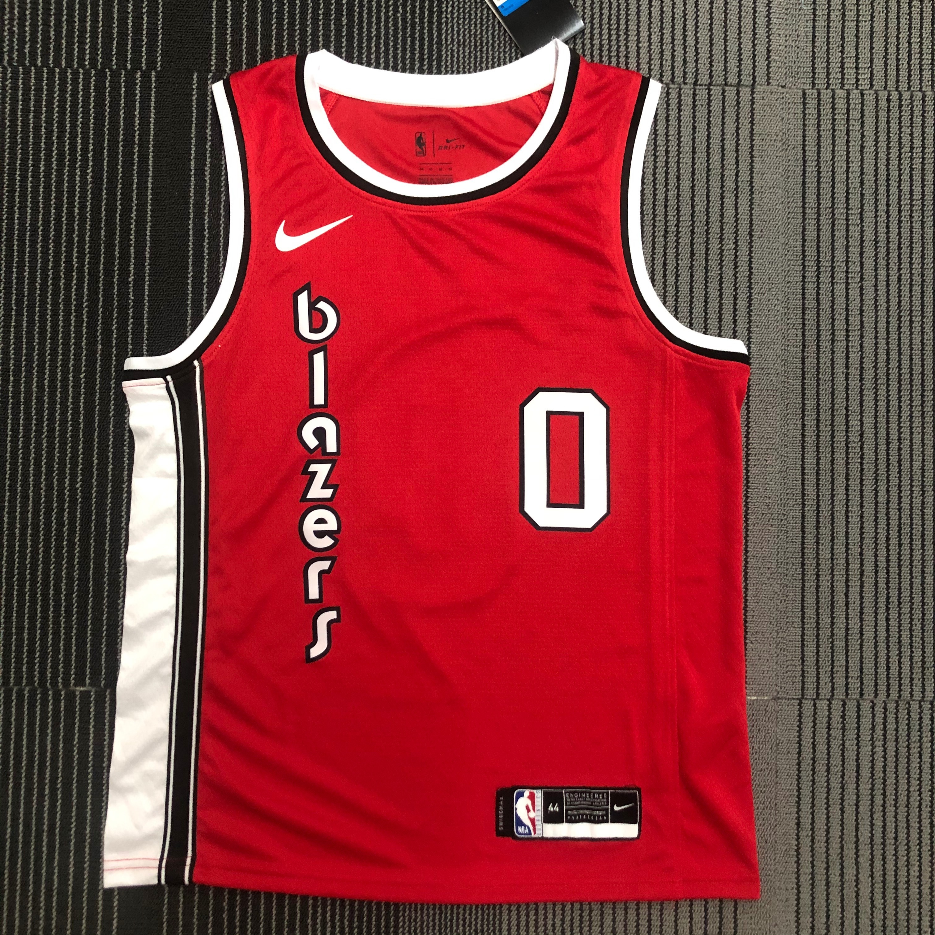 NBA Portland Trail Blazers Retro Red #0 LILLARD Jersey High Quality Name and Number Print - leoleo123123