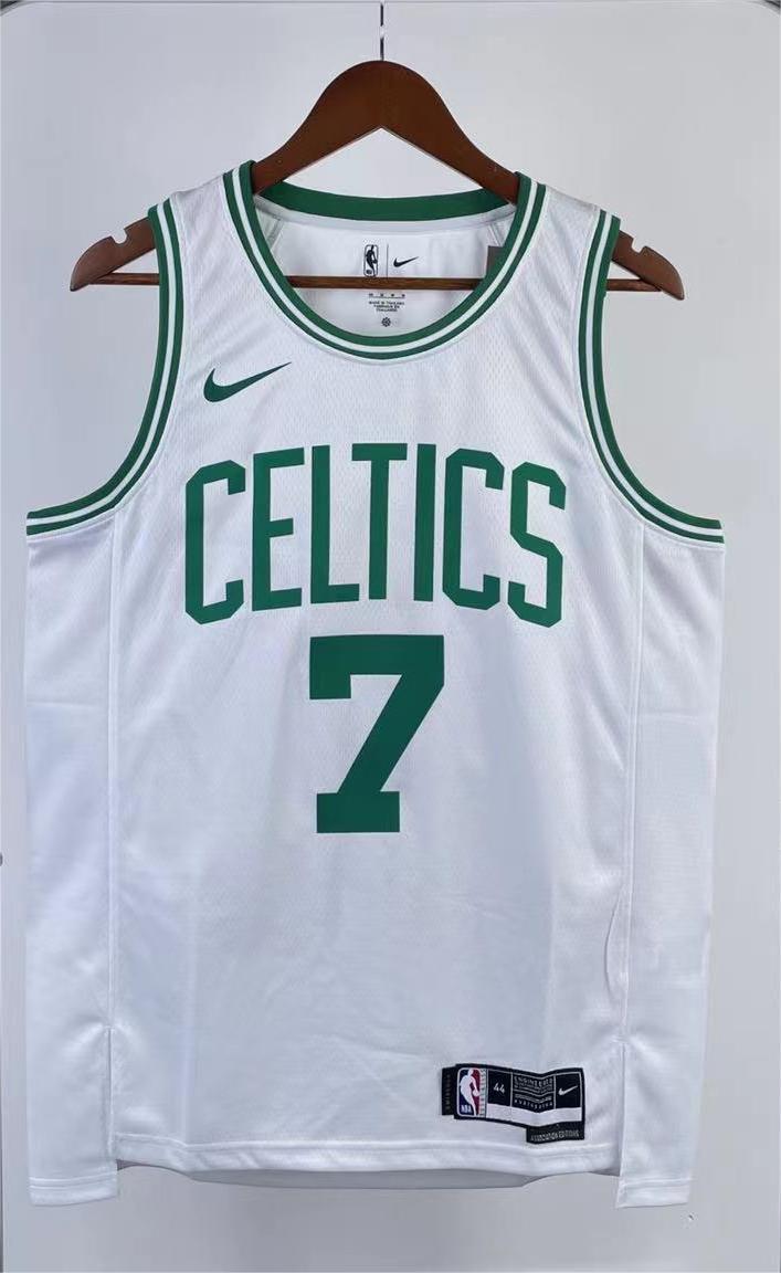 NBA Men Season 2023 Boston Celtics White #7 BROWN Jersey High Quality Name and Number Print - leoleo123123