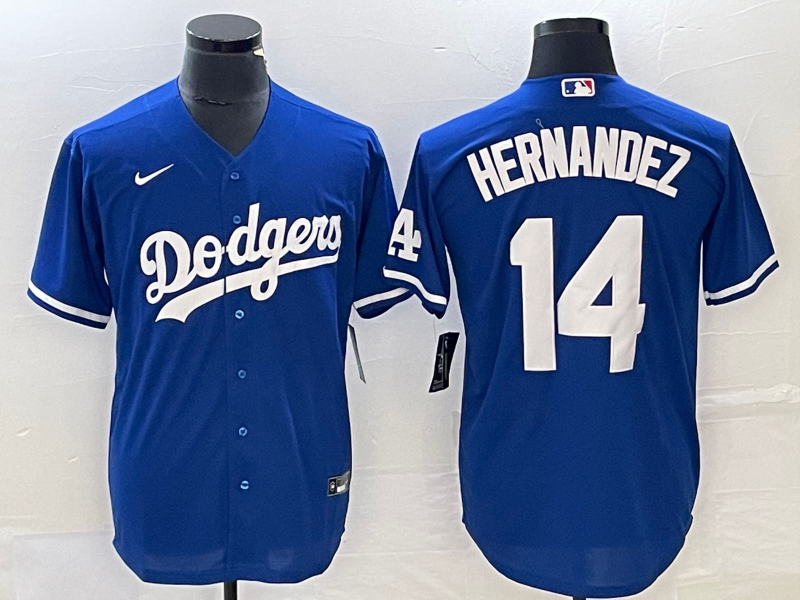 Los Angeles Dodgers HERNANDEZ #14 Blue Baseball Jersey - leoleo123123