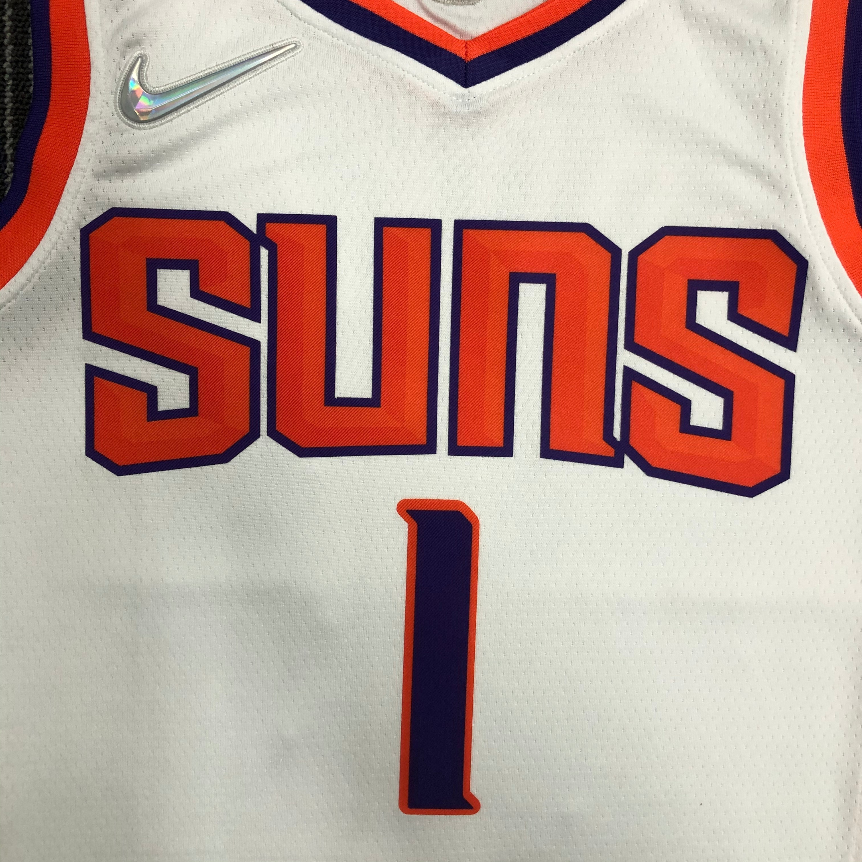 NBA Men 75 Anniversary Phoenix Suns White #1 BOOKER Jersey High Quality Name and Number Print - leoleo123123