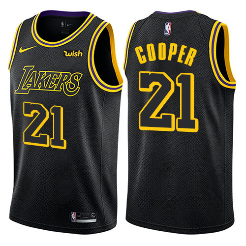 NBA Men Los Angeles Lakers Black #21 COOPER Round Neck Jersey High Quality Name and Number Print - leoleo123123