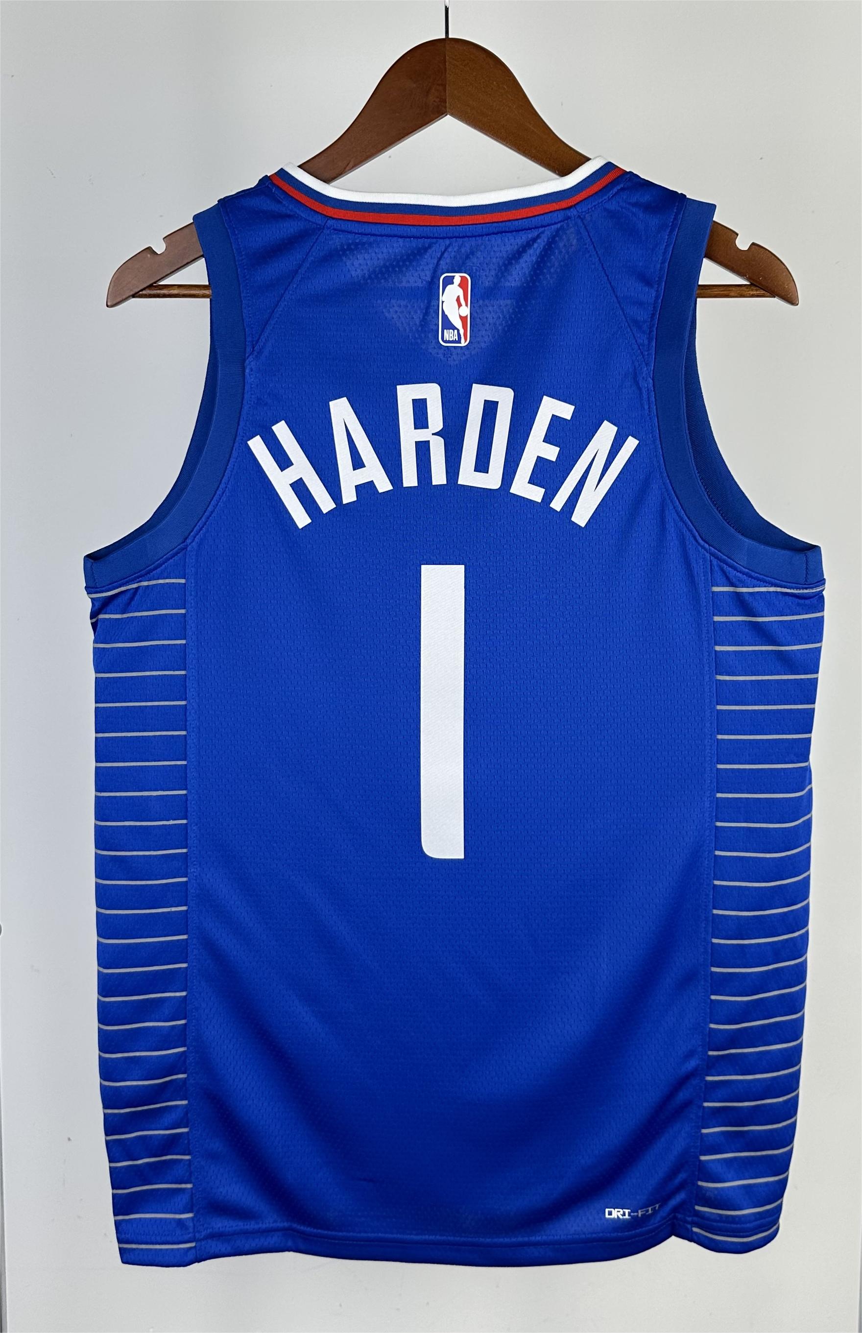 NBA Season 2023 Men Los Angeles Clippers Blue #1 HARDEN Jersey High Quality Name and Number Print - leoleo123123