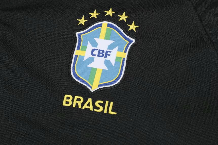 20-21 Brazil Black with Zipper Sweater Tracksuit Thai Quality - leoleo123123