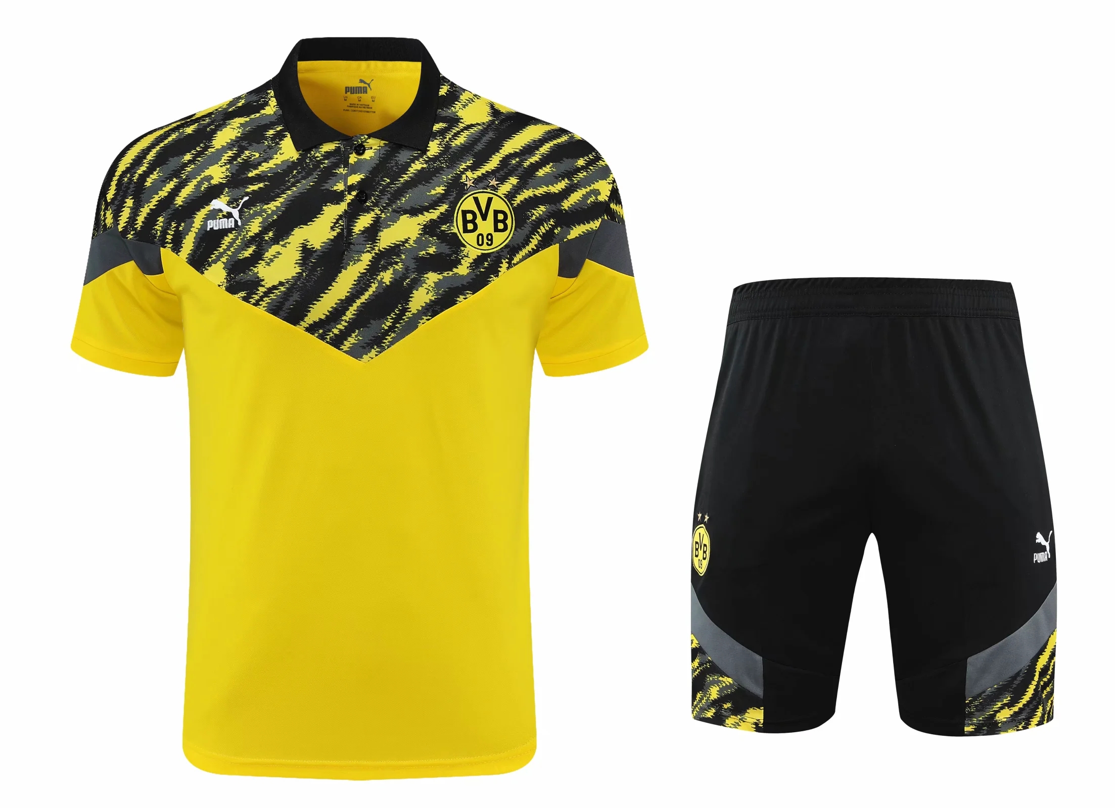 21-22 Dortmund Yellow Polo Training Set--Short sleeve and Short Pant Training Tracksuit - leoleo123123