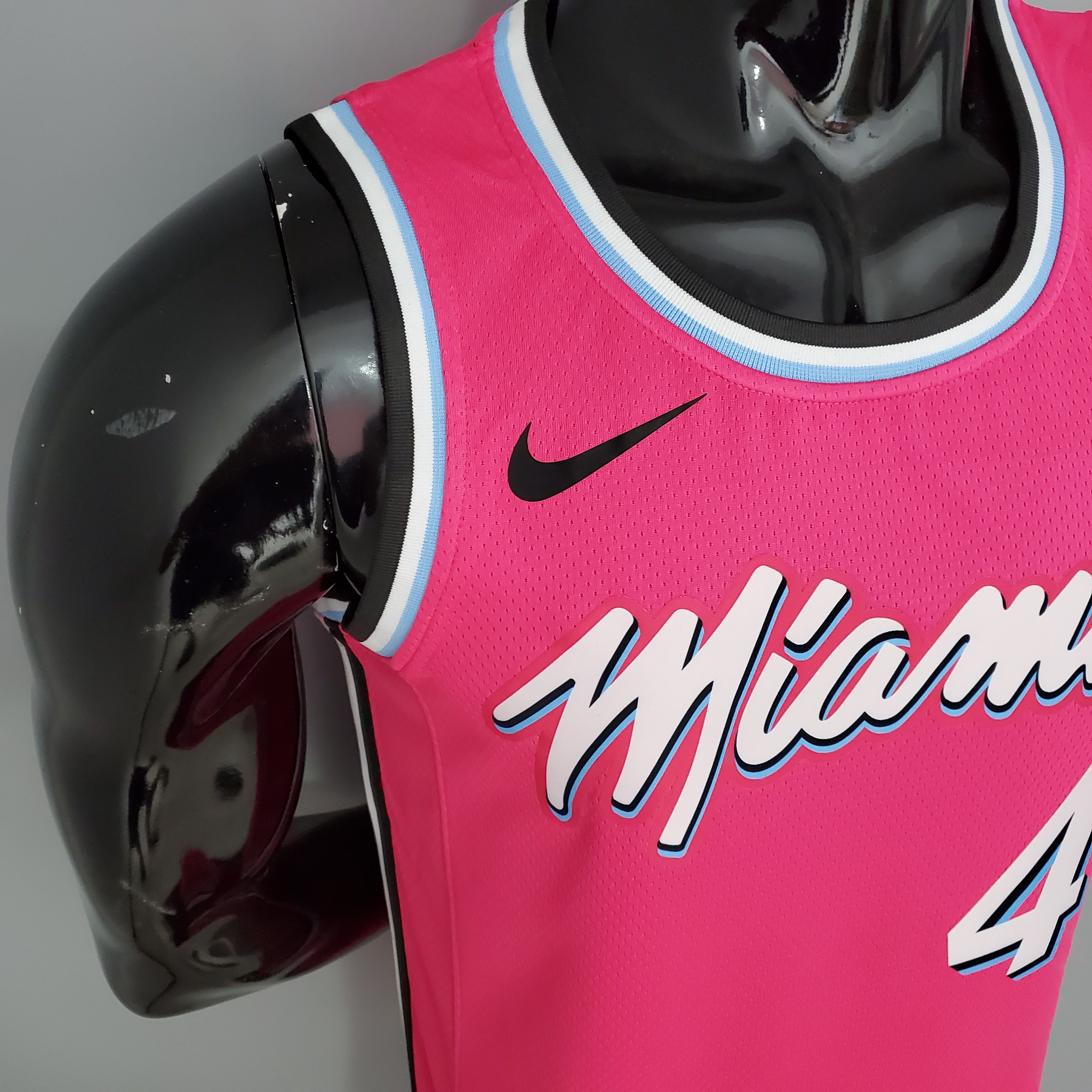NBA Men Miami Heat Pink City #4 OLADIPO Jersey High Quality Name and Number Print - leoleo123123