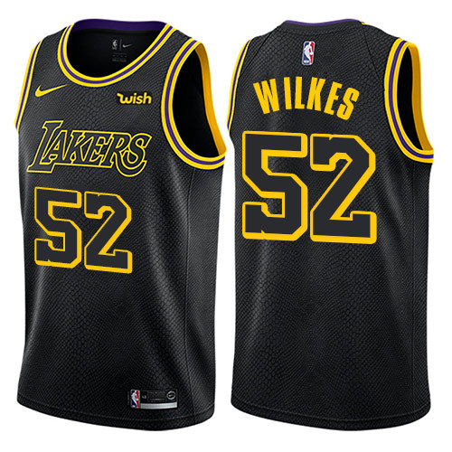 NBA Men Los Angeles Lakers Black #52 WILKES Round Neck Jersey High Quality Name and Number Print - leoleo123123