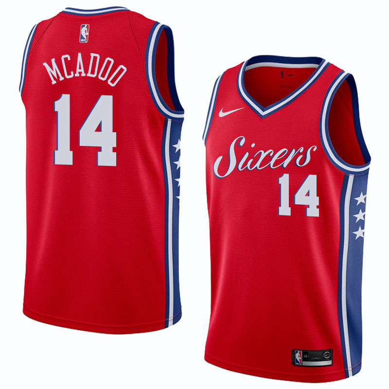 NBA Men Philadelphia 76ers Red #14 MCADOO Jersey High Quality Name and Number Print - leoleo123123