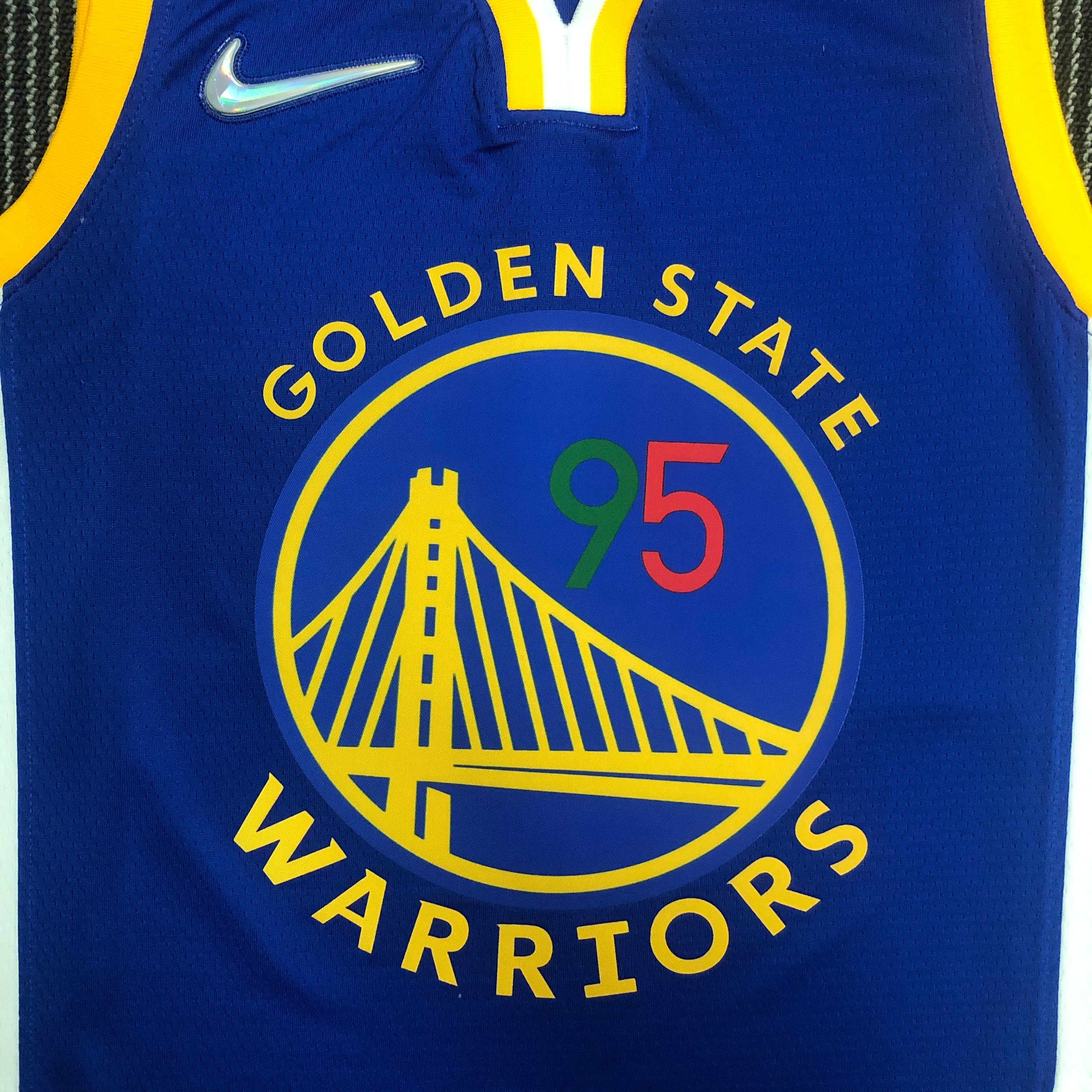 NBA Men 75th Anniversary Season 2022 Golden State Warriors Mexico Version Blue #95 TOSCANO Jersey High Quality Name and Number Print - leoleo123123
