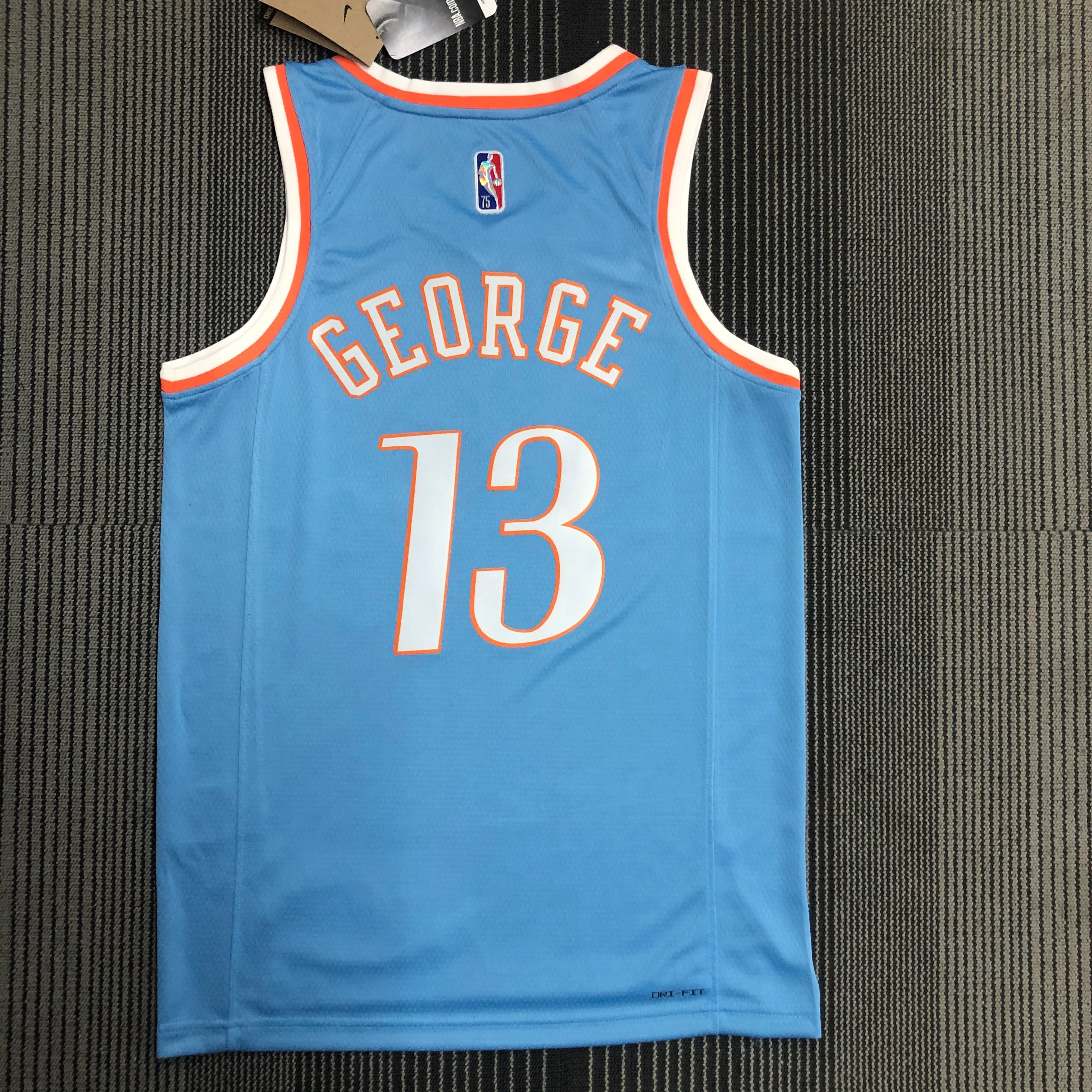 NBA Men Season 2022 Los Angeles Clippers Light Blue #13 George Jersey High Quality Name and Number Print - leoleo123123