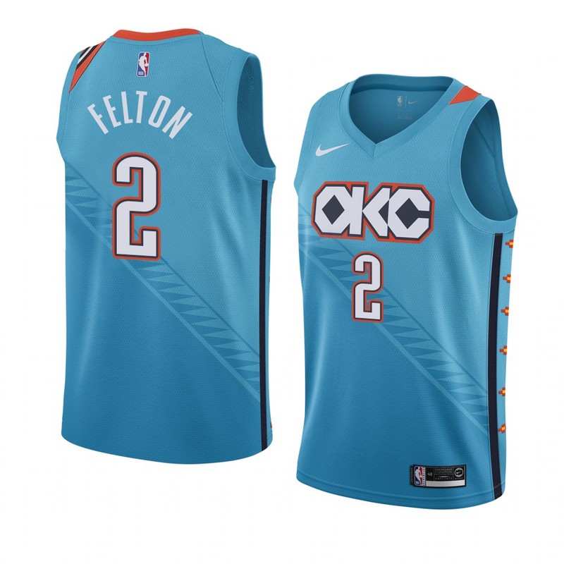 NBA Men Oklahoma City Thunder Light Blue #2 FELTON Jersey High Quality Name and Number Print - leoleo123123