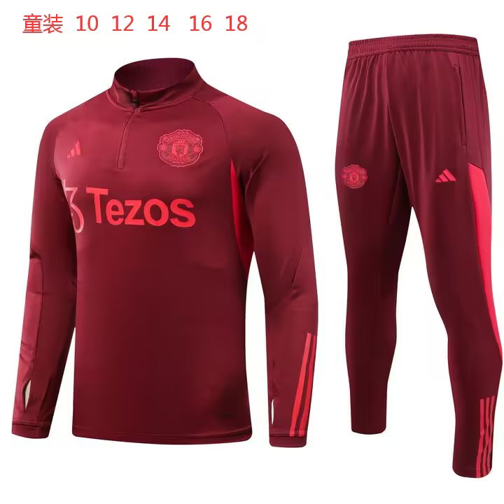 23/24 Roma Kids Purplish Red Sweater Tracksuit Thai Quality - leoleo123123