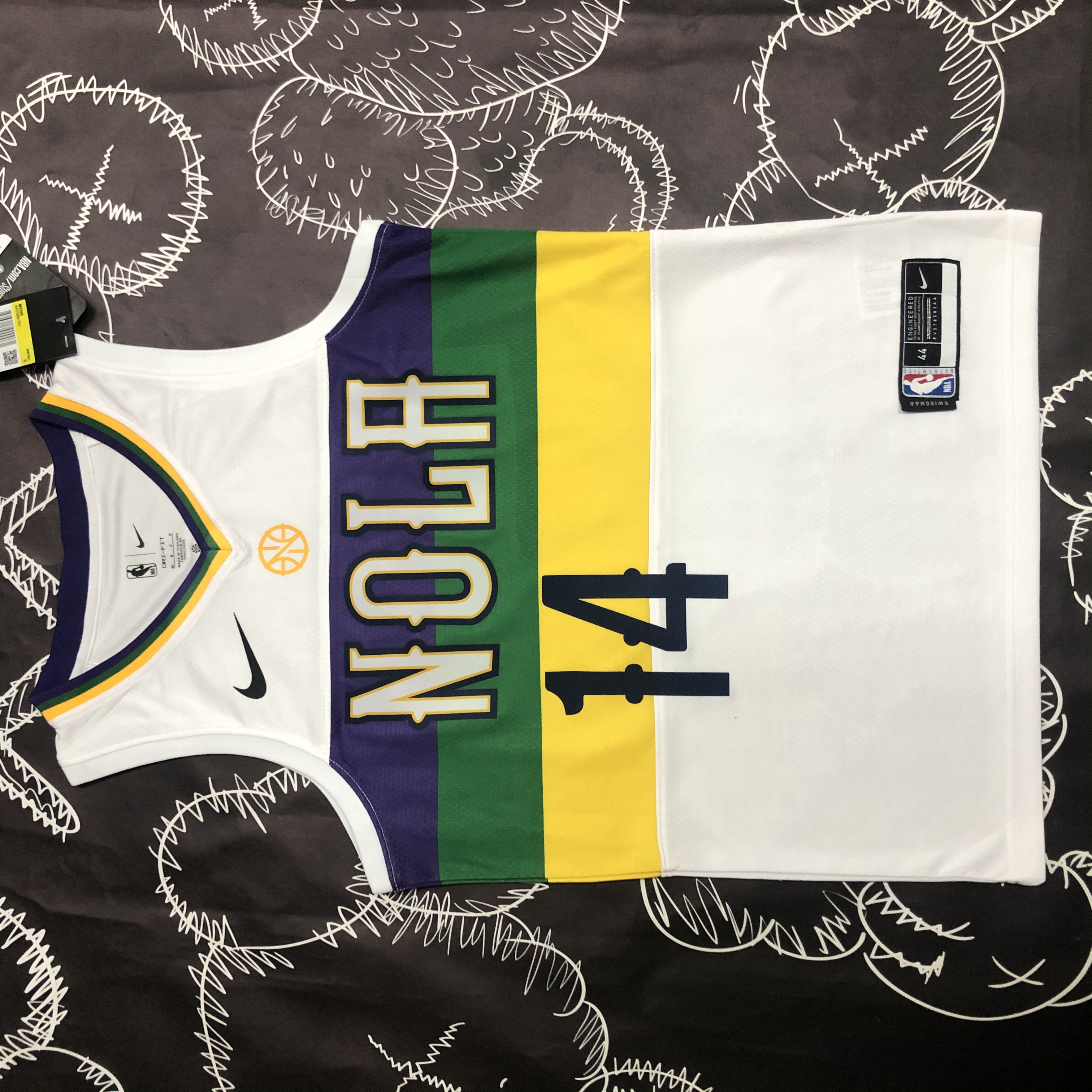 NBA Men Season 2018 New Orleans Pelicans White City #14 INGRAM Jersey High Quality Name and Number Print - leoleo123123