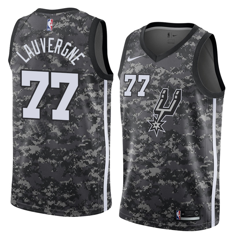 NBA Men San Antonio Spurs camouflage #77 LAUVERGNE Jersey High Quality Name and Number Print - leoleo123123