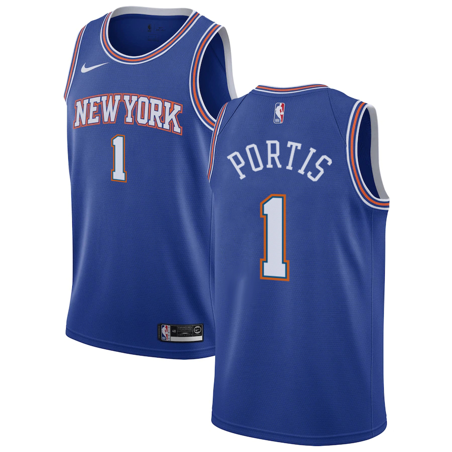 NBA Men New York Knicks Blue #1 PORTIS Jersey High Quality Name and Number Print - leoleo123123
